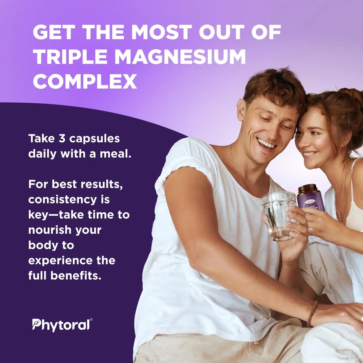 Highly Potent Magnesium Complex Capsules - Triple Magnesium Blend with Taurate Glycinate and Malate - 400mg Supplement Supports Relaxation & Overall Wellness Non-GMO Vegan - 90 Count Phytoralnz supplements