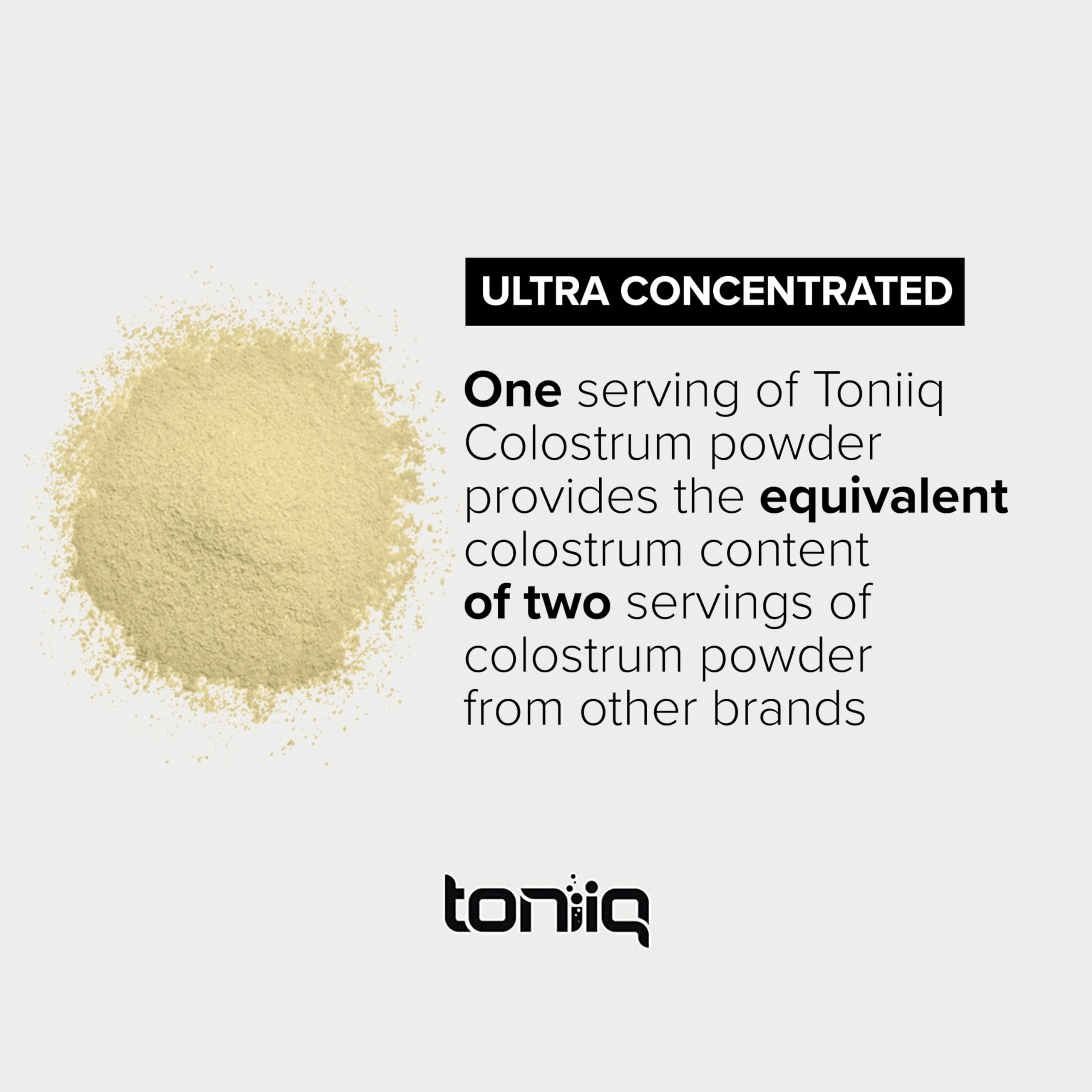 Ultra High Strength Bovine Colostrum Powder - 50% IgG - 2,000mg per Serving - Third Party Tested for Potency - Supports Immune, Gut, and Skin Health - 30 Servings -Premium Bovine Colostrum Supplement ToniiqAu supplements