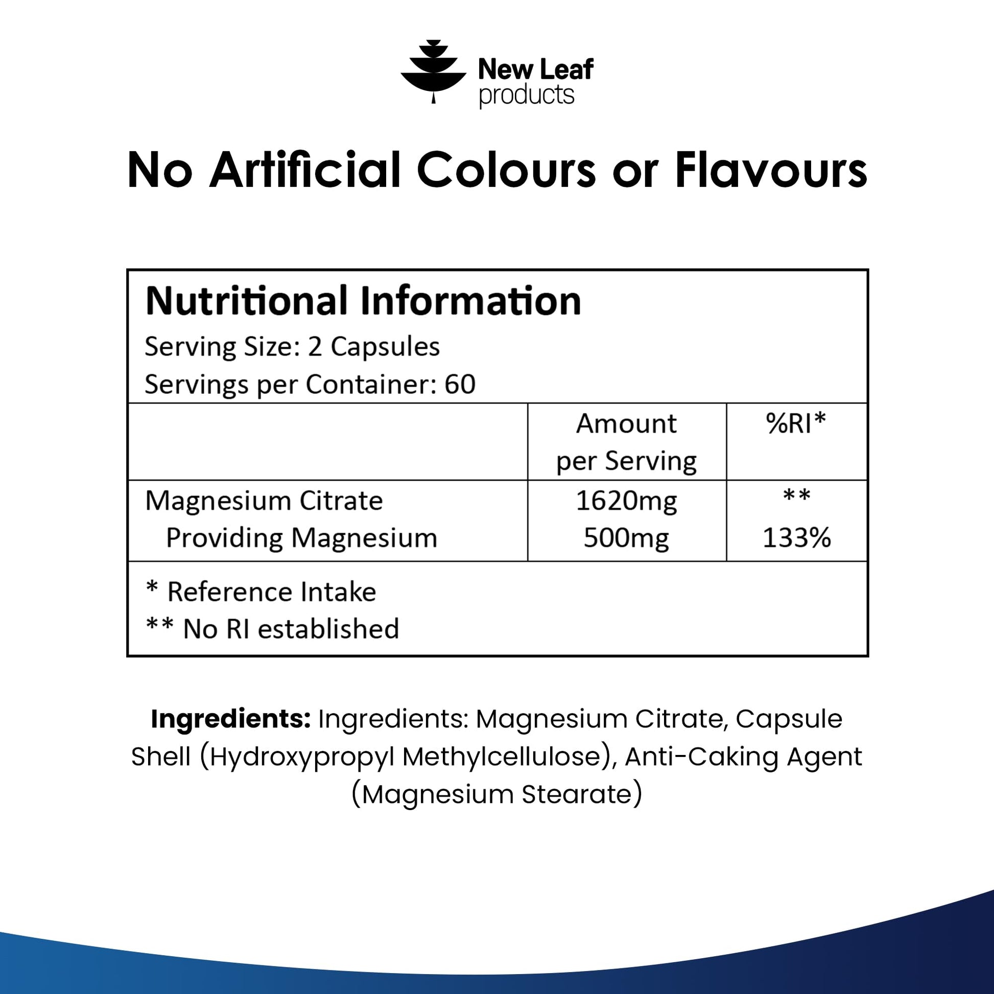 Magnesium Supplements 1620mg - Super Strength - Magnesium Citrate Capsules NEW LEAF PRODUCTSUS supplements