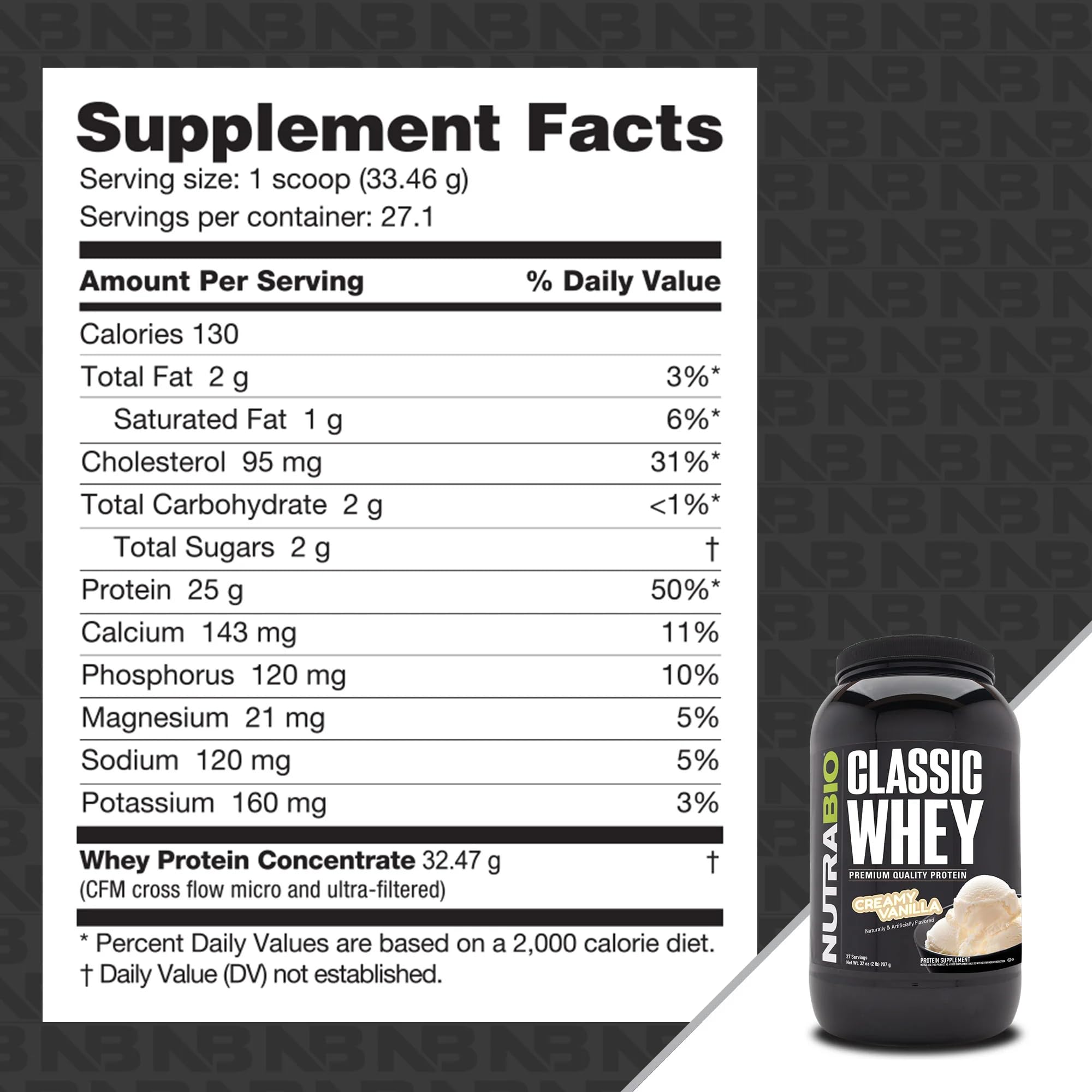 NutraBio Classic Whey Protein Powder- 25G of Protein Per Scoop - Full-Spectrum Amino NutraBioUS supplements