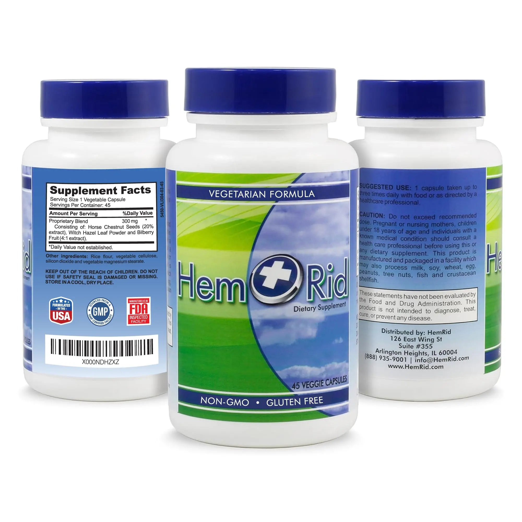 HemRid Best Hemorrhoid Supplement, Reduce Itching, Irritation, Bleeding, Burning in 2-5 Days, Clinically Tested Ingredients Provide Fast Relief in 120 Days HemRidAu supplements