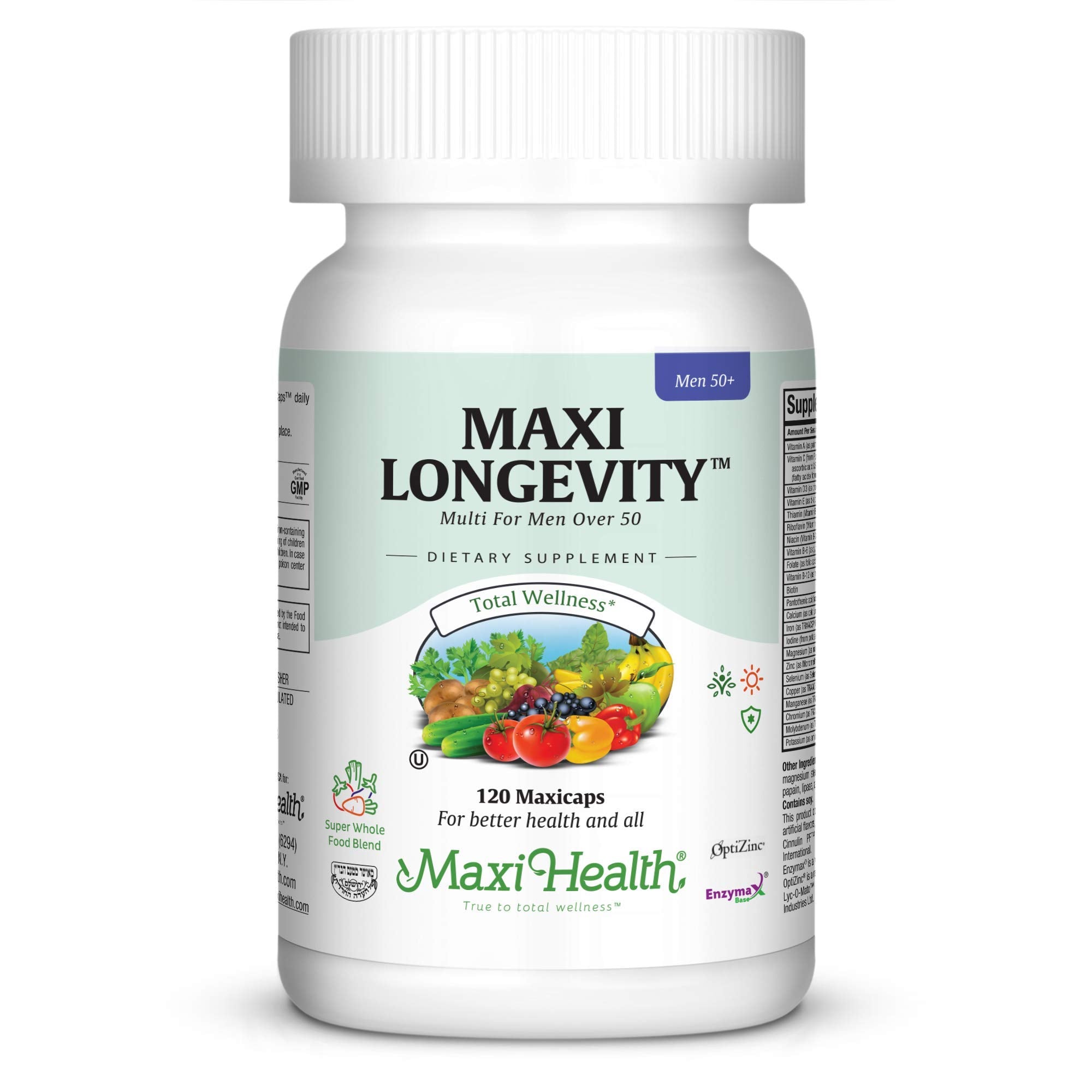 Mens Multivitamin 50 Plus – Daily Multivitamin for Men Over 50 with Vitamin B12, A, D, C, Zinc, Magnesium & More – Energy, Immune & Heart Support Mens Multi Vitamins - Non-GMO – 120 Capsules Maxi HealthAu supplements