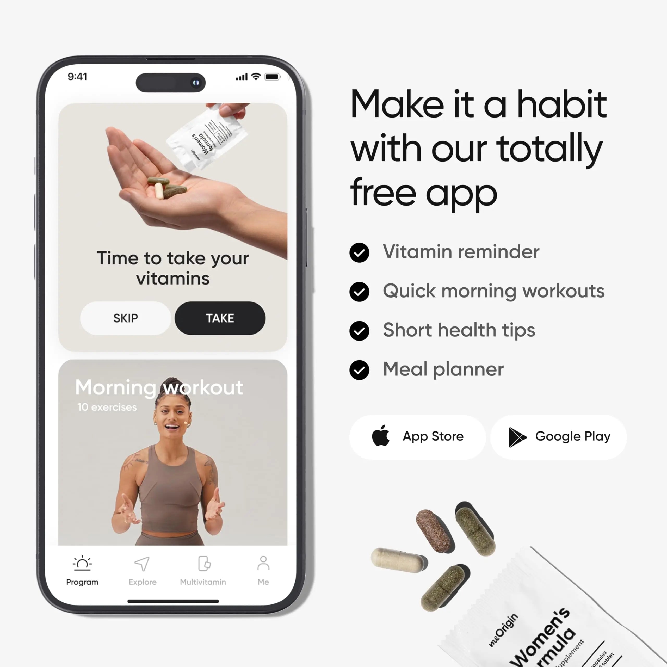 meOrigin Multivitamin for Women, All-in-One Supplement Complex with Vitamin B12, A, C, Biotin, D, E, Folate, Magnesium meOriginAu supplements