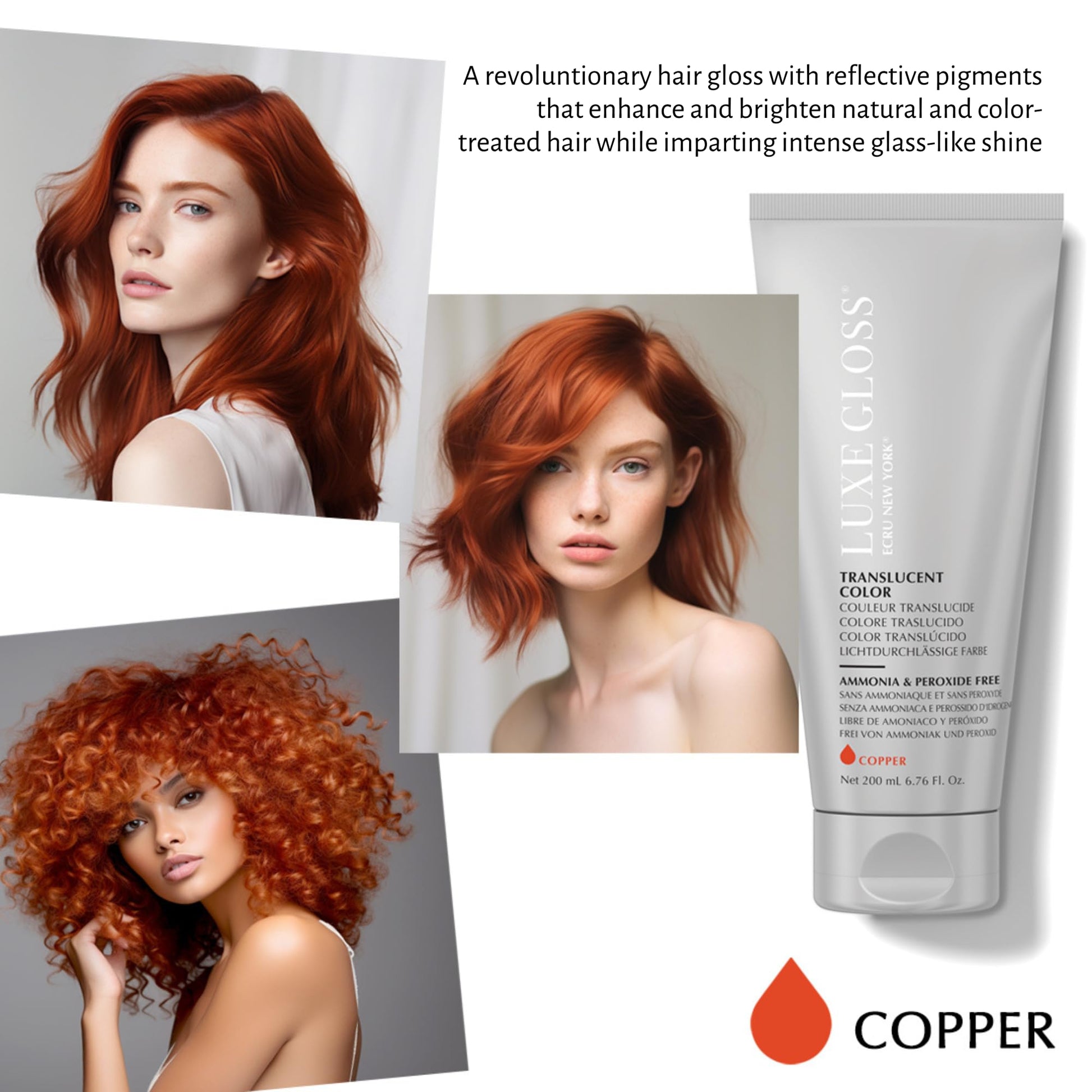 ECRU New York LUXE GLOSS Hair Gloss for Enhanced Color and Glass-Like Shine, Copper Ecru New YorkAu supplements