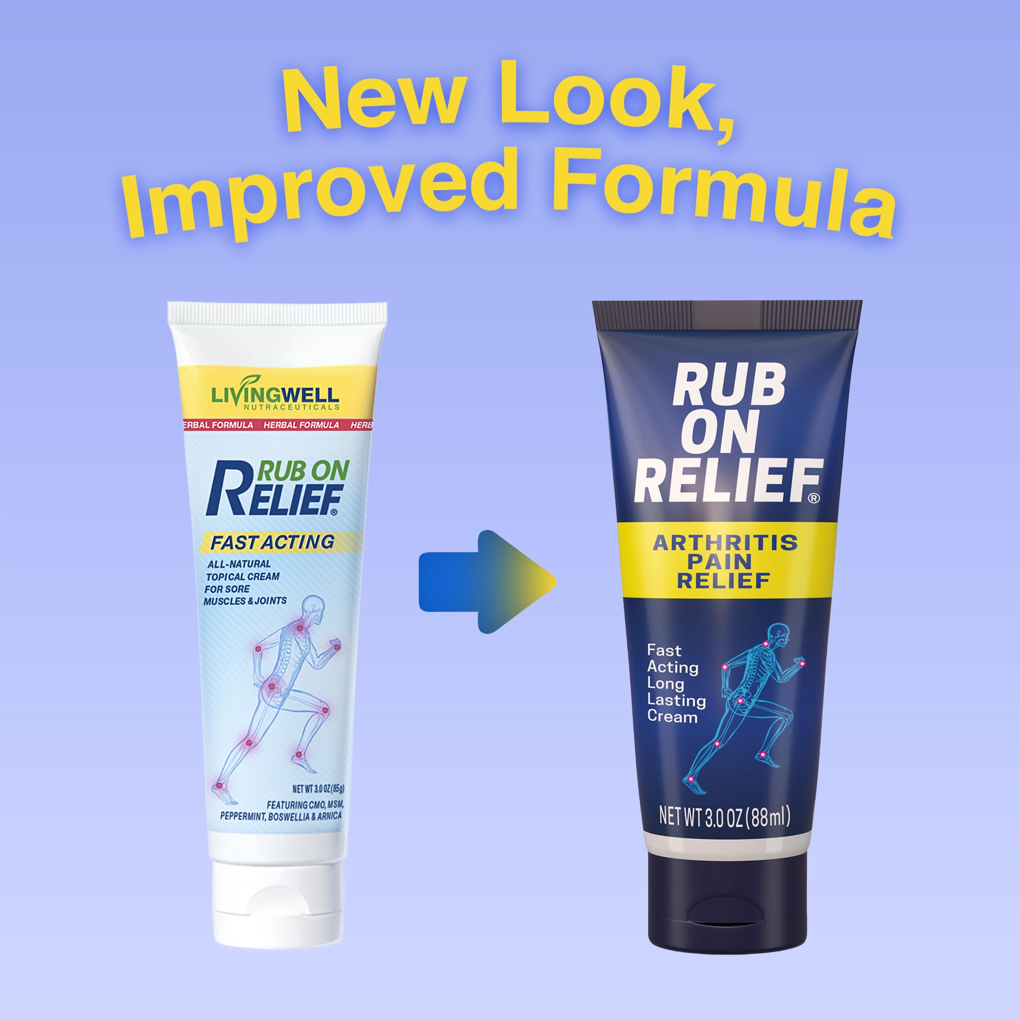 RUB ON RELIEF Arthritis Pain Relief Cream – 10-in-1 Non-Greasy Joints Pain Cream for Knees, Back, Neck, Hands, & Muscle Aches with Menthol, Camphor, Arnica, MSM & Turmeric Up to 8 Hours, 3oz (3 Pack) RUB ON RELIEFAu supplements