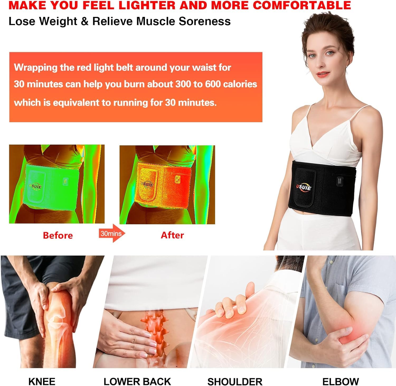 USUIE Red Light Therapy Belt, Infrared Light Therapy Wrap Red Light Therapy Device USUIEAu supplements