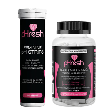 ACE NUTRITION pHresh Boric Acid Suppositories & Vaginal pH Test Strips Bundle ACE NUTRITIONAu supplements