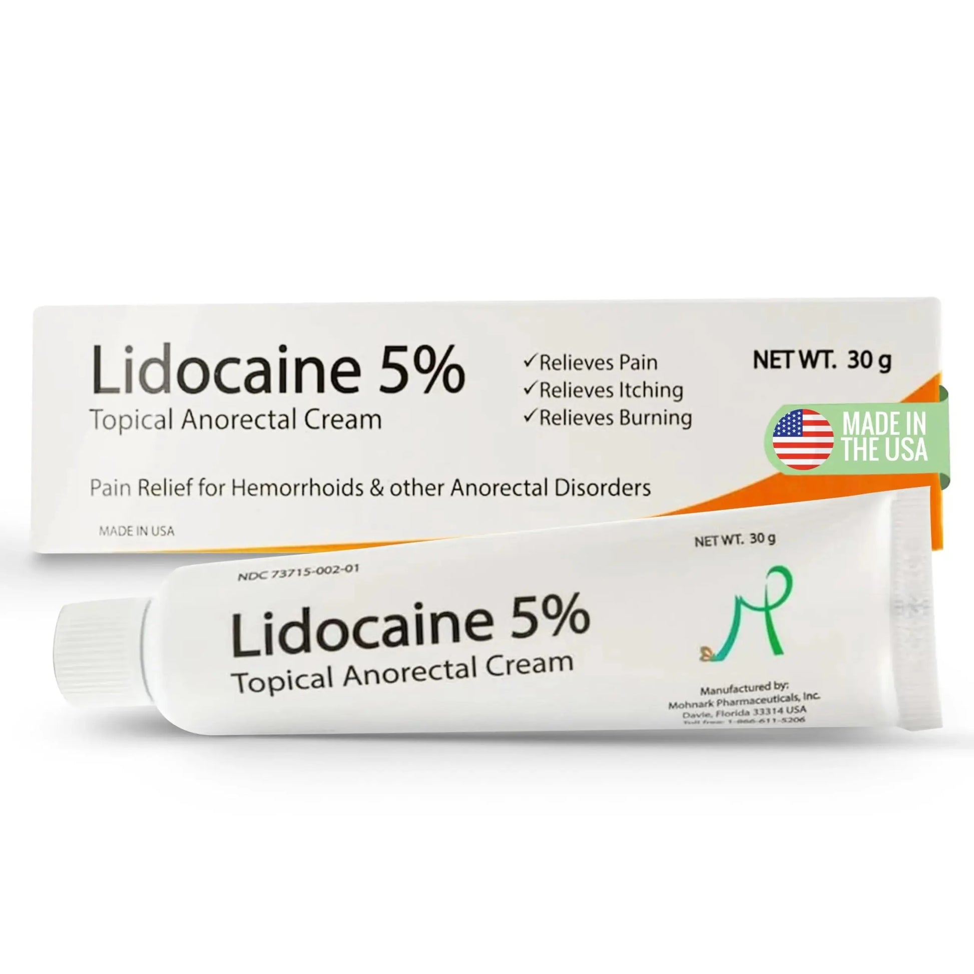 Mohnark Maximum Strength Lidocaine Hemorrhoid Treatment Cream for External and Internal Hemorrhoids Treatment Burn Itch Pain Relief Anal Cream Topical Anorectal Numbing Cream- 30 Gram Tube Made in USA MOHNARKAu supplements