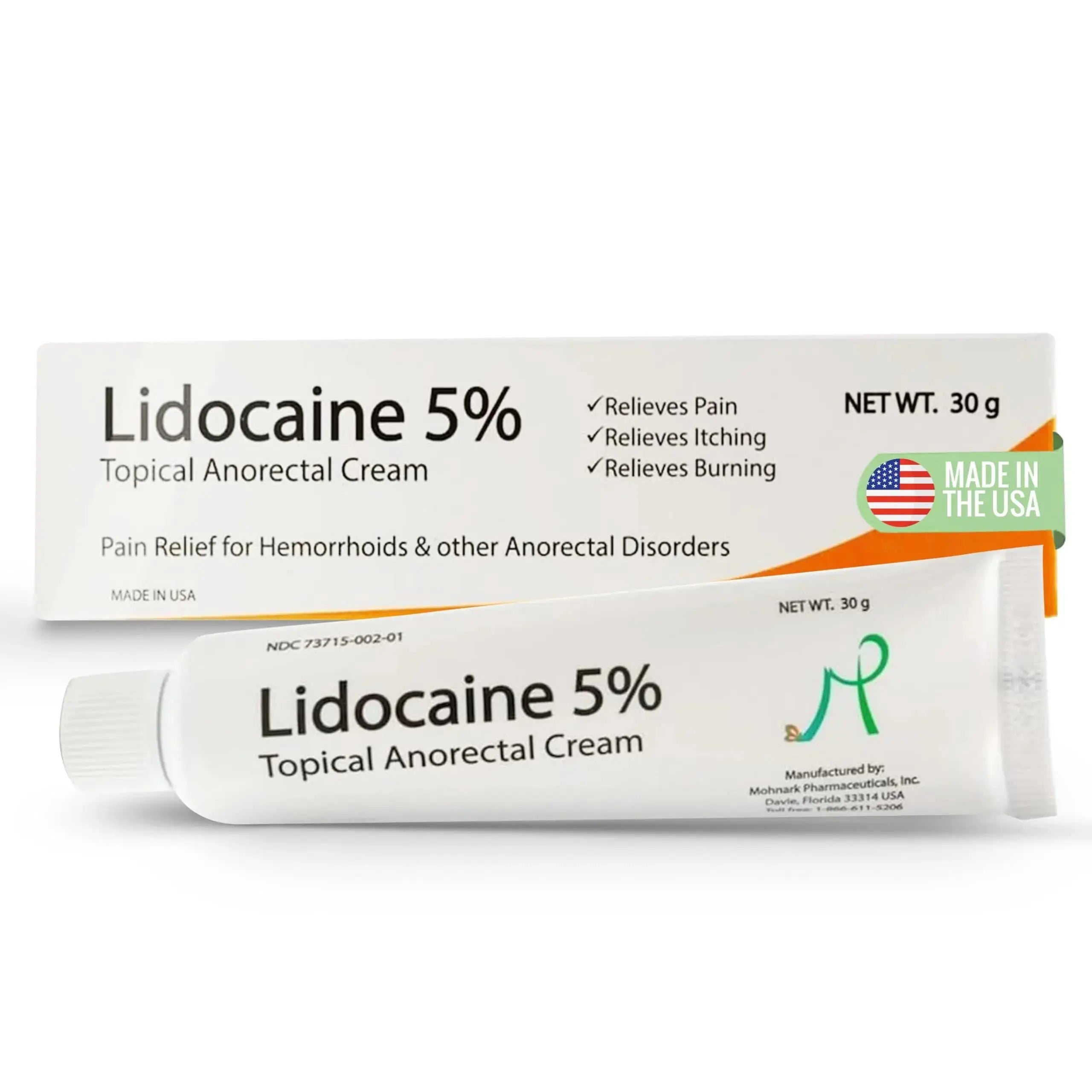 Mohnark Maximum Strength Lidocaine Hemorrhoid Treatment Cream for External and Internal Hemorrhoids Treatment Burn Itch Pain Relief Anal Cream Topical Anorectal Numbing Cream- 30 Gram Tube Made in USA MOHNARKAu supplements