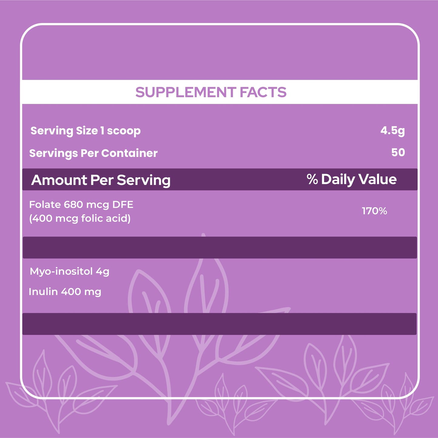 Holiherb 4g Myo Inositol + Folic Acid HoliherbUS supplements