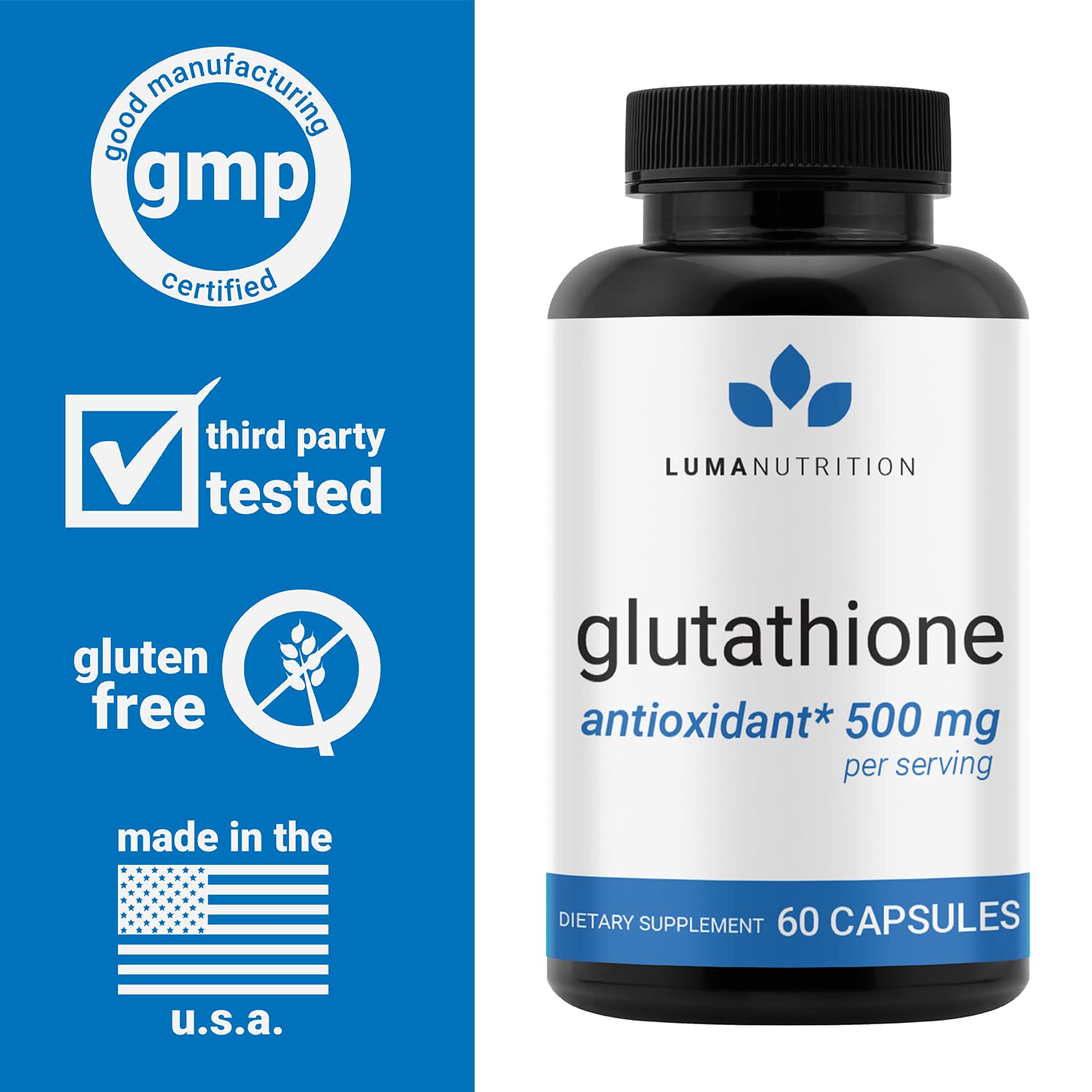 Premium Glutathione - Reduced Glutathione 500mg - Glutathione Supplement - L-Glutathione Luma NutritionAu supplements