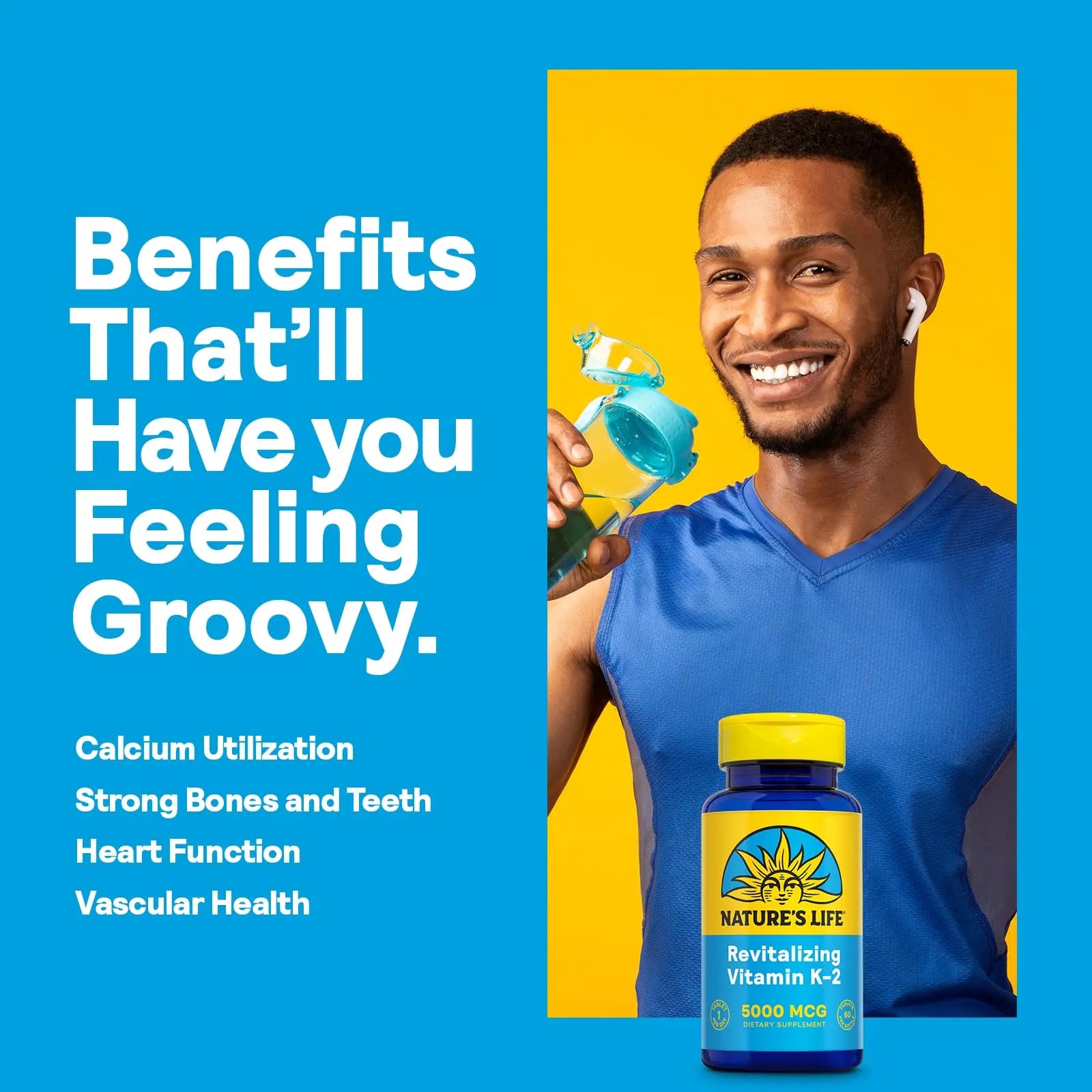Nature's Life Revitalizing Vitamin K2 - Bone Health, Artery and Heart Health Support - High Potency Vitamin K Supplement as Vitamin K2 MK4 Nature's LifeAu supplements