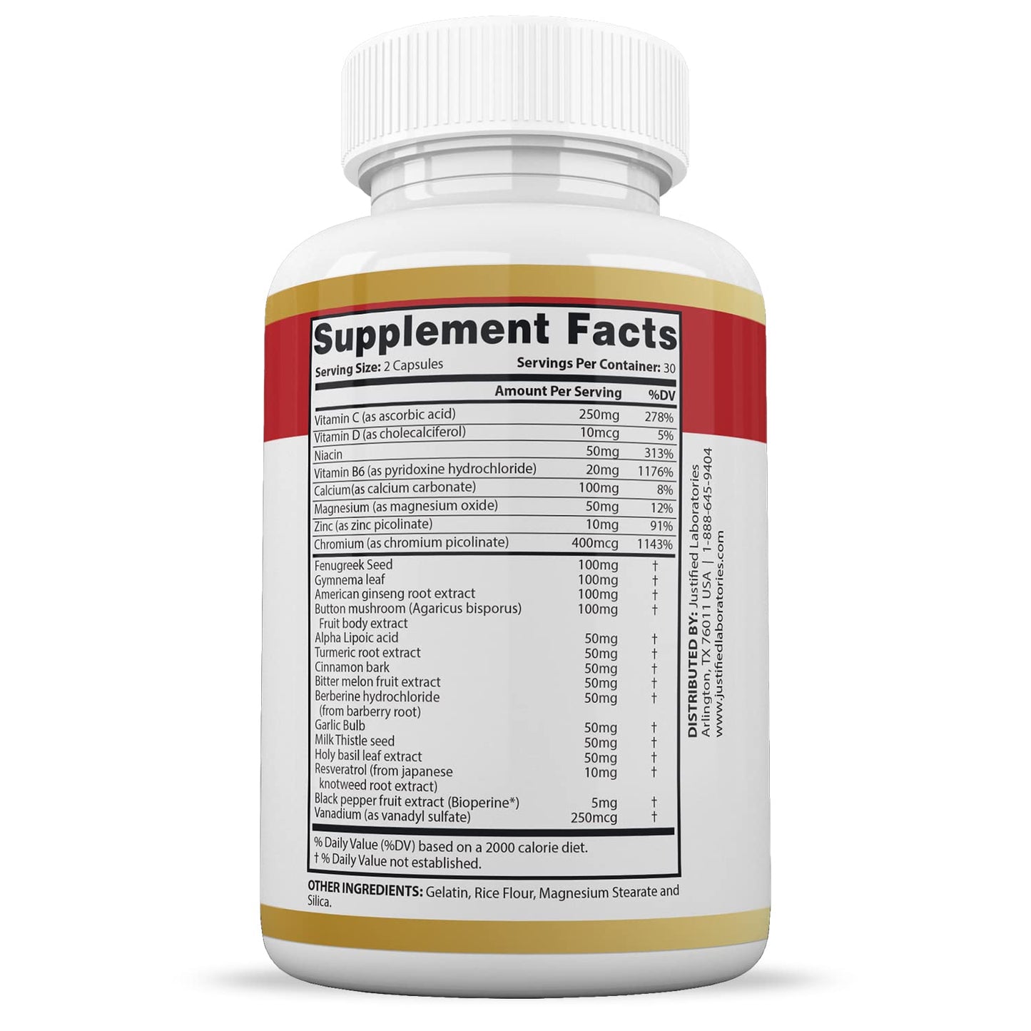 Justified Laboratories (3 Pack Blood Balance Max 1295MG Formula Supplement Pills Justified LaboratoriesUS supplements