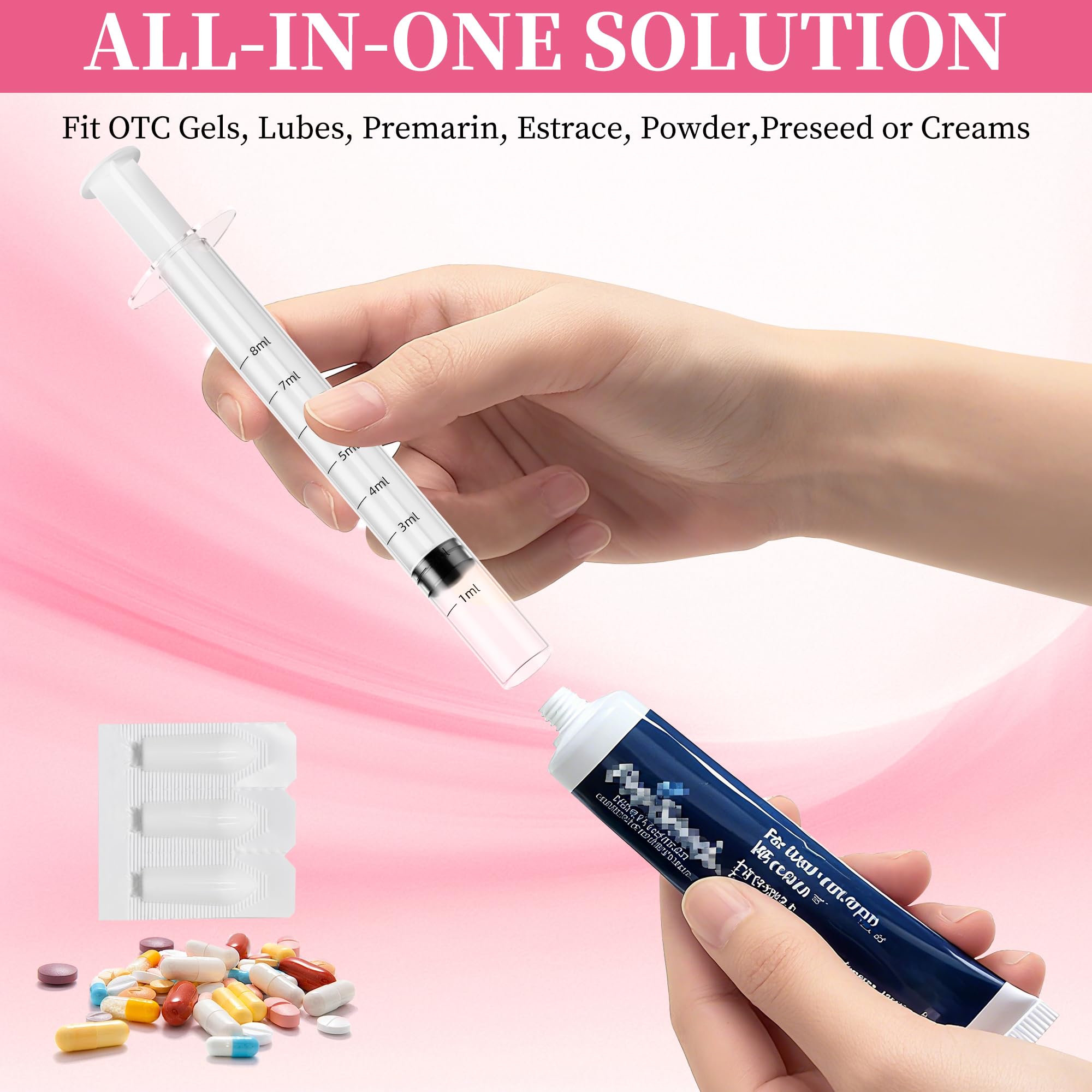 Disposable Vaginal Suppository Applicator for Women – 8ml Lube Injector Syringes with Smooth Tip, Fits Most Creams Gels Pills Tablet Suppositories, Sterilized Individually Wrapped, Pack of 20 BeHerkUS supplements