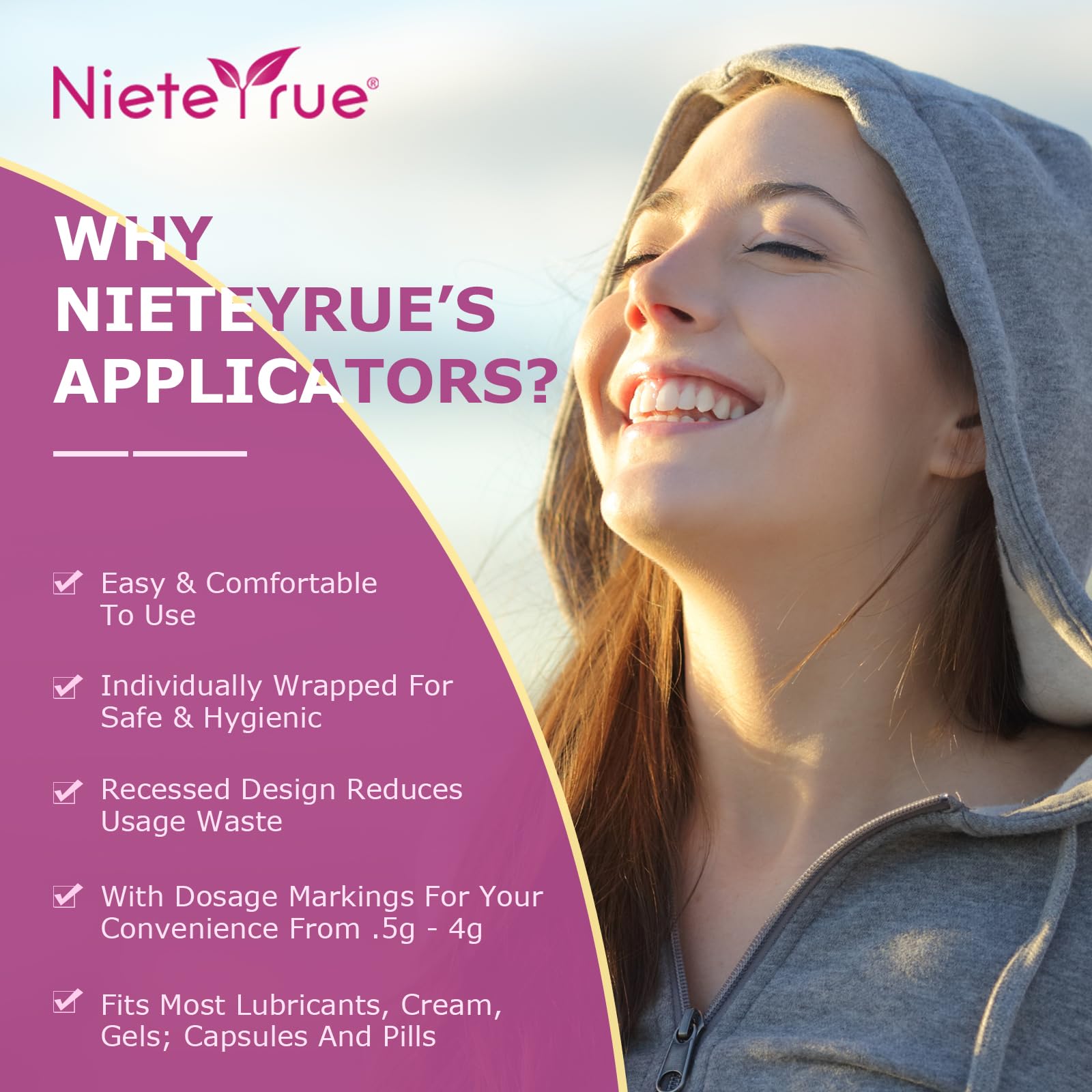 Nieteyrue Plastic Vaginial Cream Applicators (60 Packs) 2024 New Dosage Markings Individually NieteyrueAu supplements