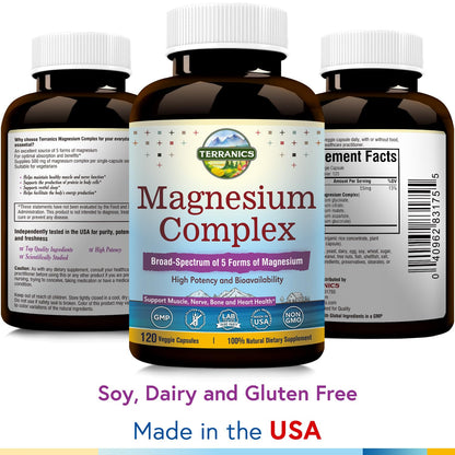 Terranics Magnesium Complex, Total 240 Capsules, Max Absorption, Glycinate, Citrate TerranicsUS supplements