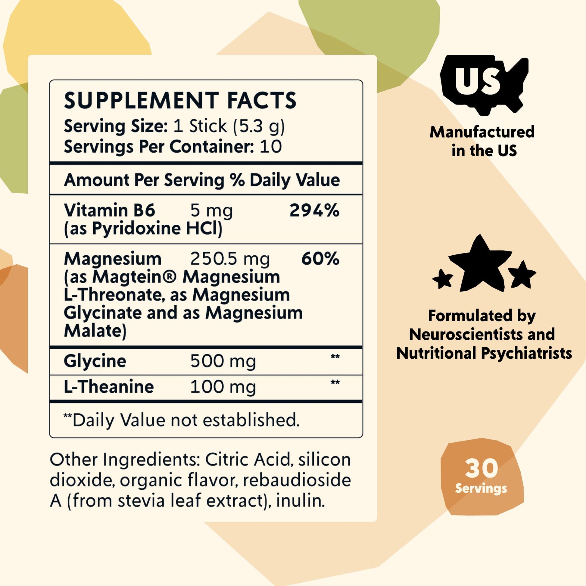 PYM Mood Magnesium Powder Packets (10-Servings) Magnesium Glycinate, L-Threonate & Malate Powder | Aid & Mood Support Supplement for Stress PYM HealthAu supplements