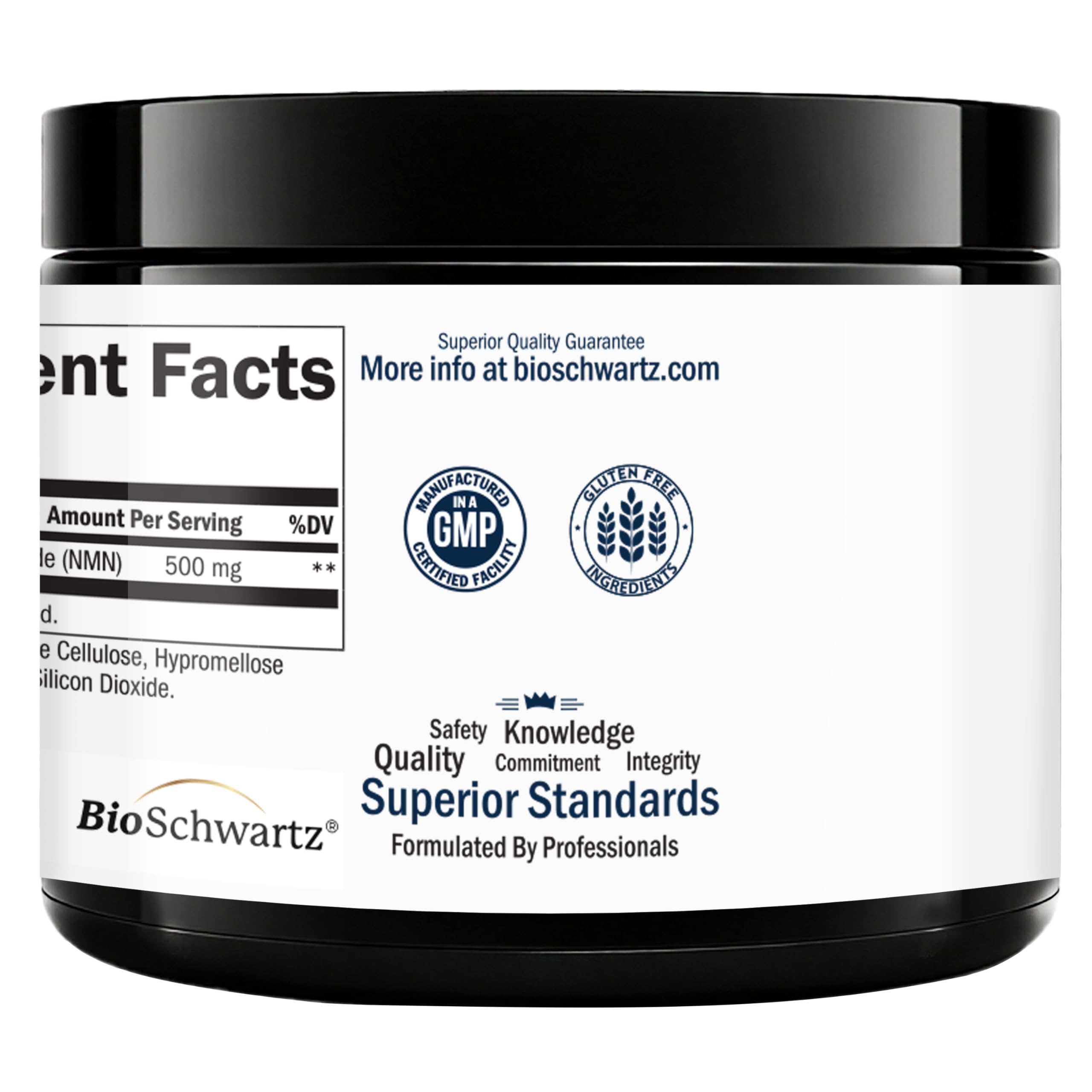 BioSchwartz NMN Supplement - 500mg Nicotinamide Mononucleotide - 30 Servings, 60 Capsules - Made in The USA with Premium Globally Sourced Ingredients, Third-Party Tested, Gluten-Free NMN Supplement BioSchwartzAu supplements