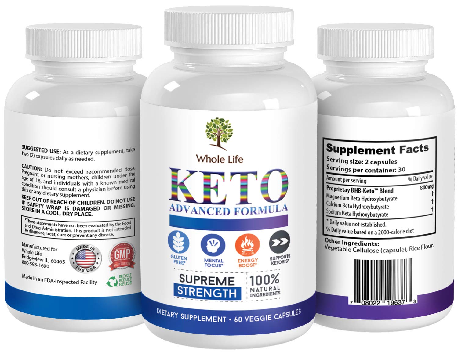 WHOLE LIFE Keto Advanced Formula Diet BHB Pills - Ketogenic All Natural, Support WHOLE LIFEUS supplements