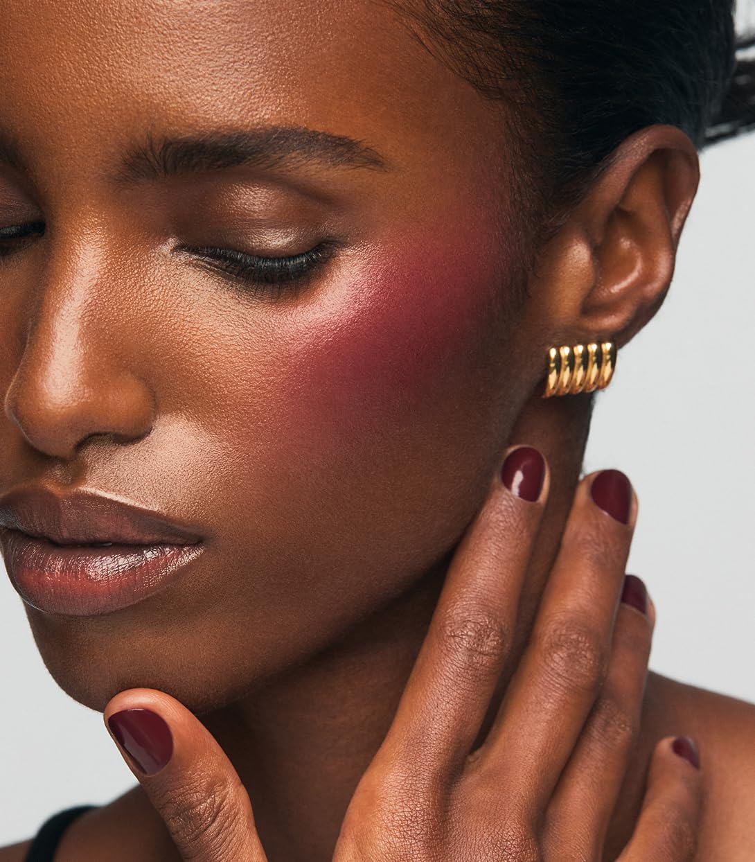 MAKE Beauty Cream Stroke Cream Blush Stick for Cheeks - Vibrant yet Natural Soft Matte Finish - Shade Rouge Moon, Berry Plum Blush Makeup MAKEAu supplements
