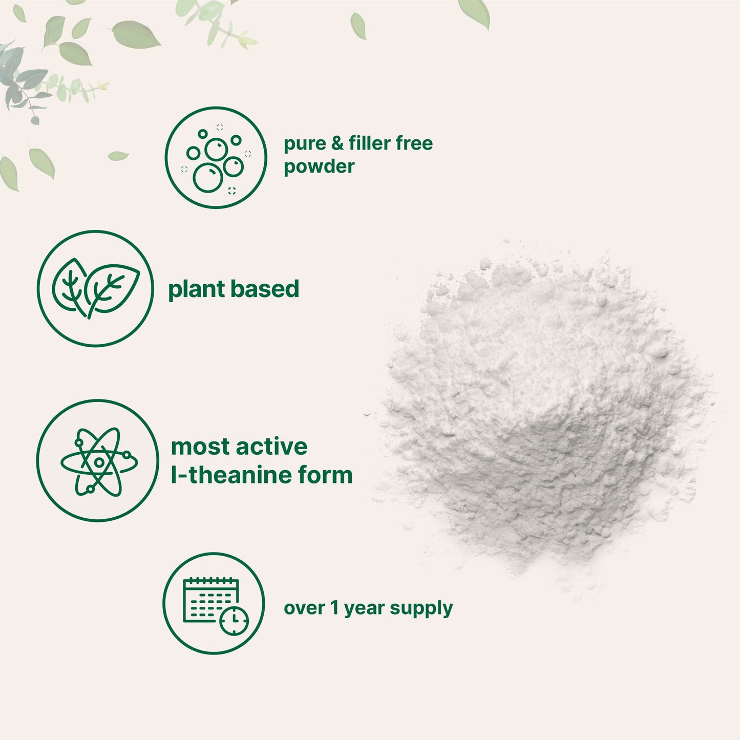 Pure L-Theanine Powder, 100 Grams (1 Year Supply), Filler Free, No GMOs and Vegan Micro IngredientsUS supplements