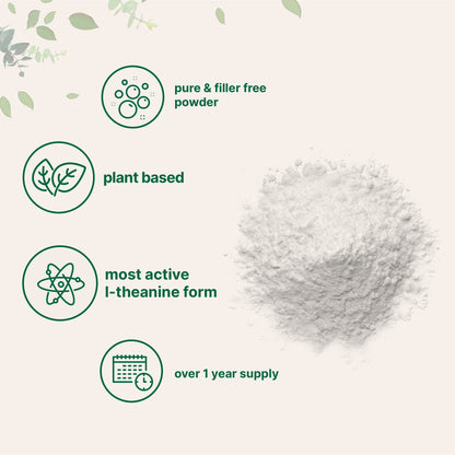 Pure L-Theanine Powder, 100 Grams (1 Year Supply), Filler Free, No GMOs and Vegan Micro IngredientsUS supplements