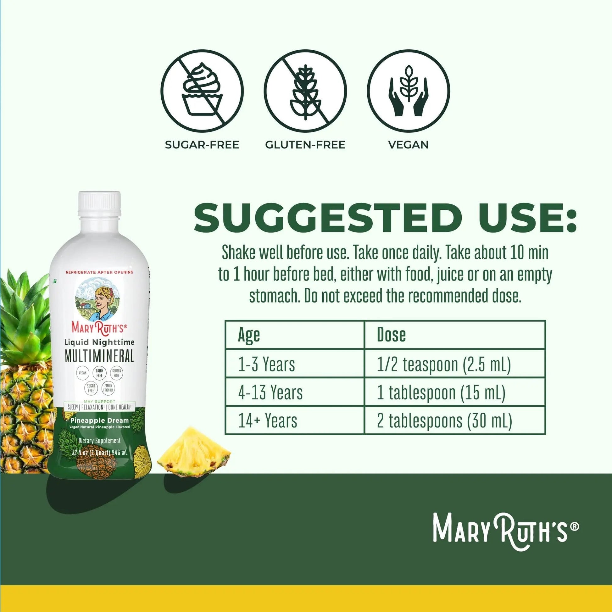 MaryRuth's Multivitamin Gummies for Women (Cherry & Raspberry) & Liquid Nighttime Multimineral (Pineapple) | Clean Label Project Verified MARYRUTH'SAu supplements