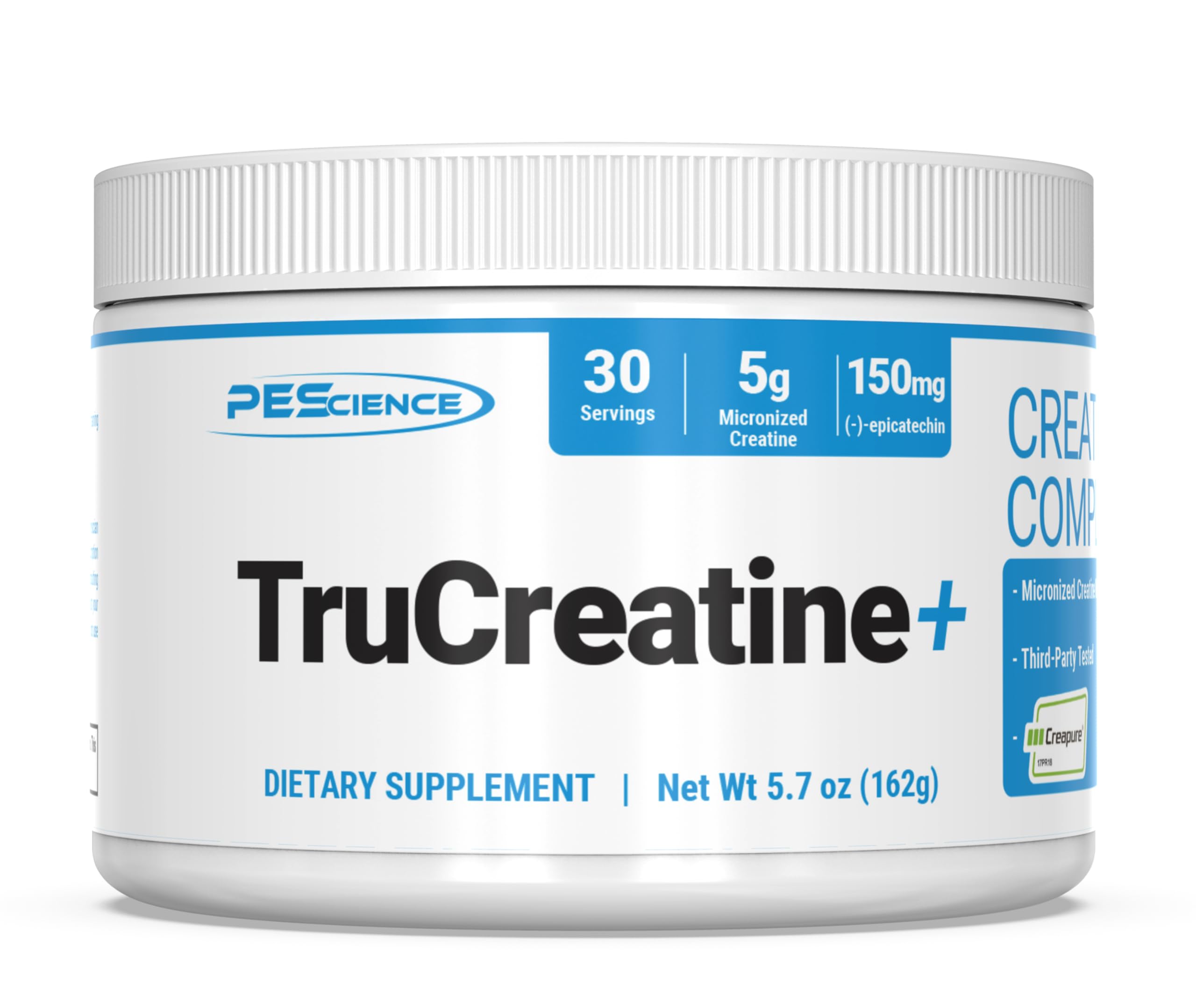 PEScience TruCreatine+ Creatine Monohydrate Powder Plus Epicatechin, Micronized Creapure Creatine for Women & Men, Supports Muscle Growth, Strength & Recovery, Cognition, 30 Servings, Unflavored PEScienceAu supplements