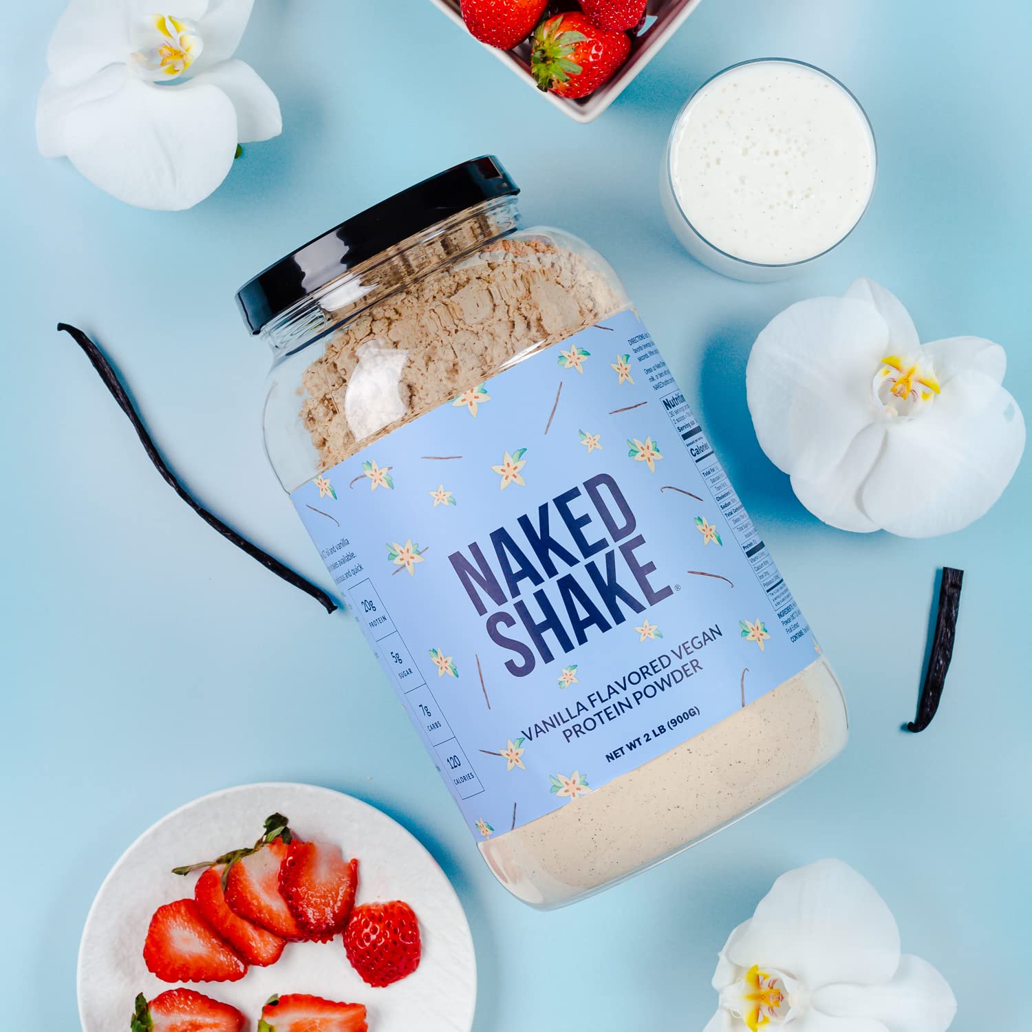 NAKED nutrition Naked Shake - Vanilla Protein Powder - Plant Based Protein Shake NAKEDUS supplements