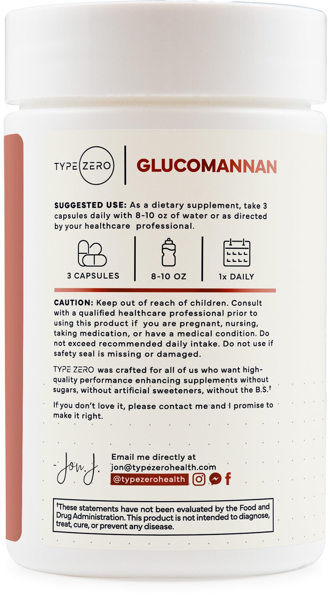 Type Zero Clean Glucomannan Konjac Root Extract (90 Capsules)(1,800 MG Per Serving) - 30 Servings, Non-GMO, Gluten Free Type ZeroUS supplements