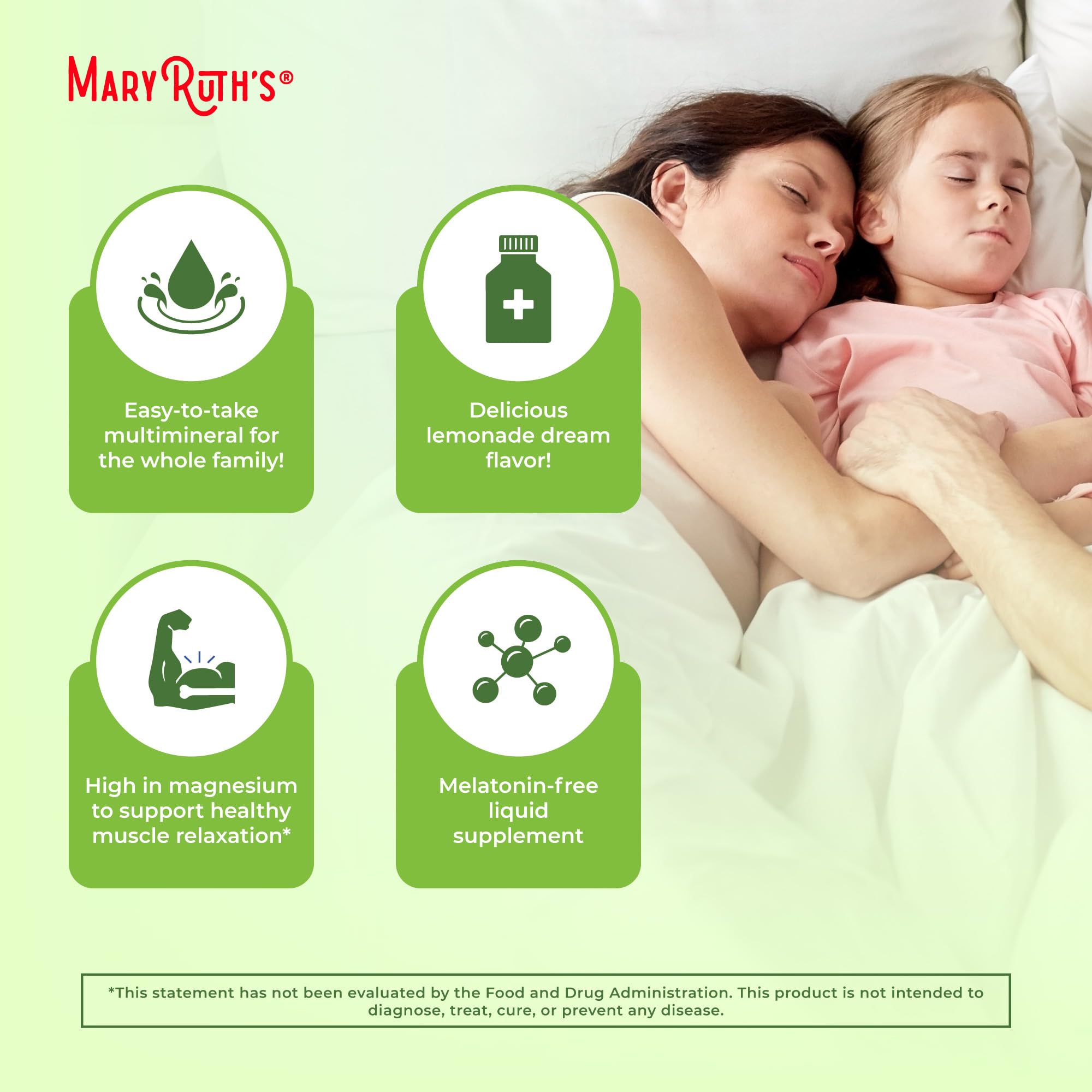 MaryRuth Organics Extra Strength Nighttime Liquid Multimineral | Sugar Free | Calm Magnesium Citrate | NO Melatonin | Calcium Magnesium Zinc | Muscle Relaxation | Lemonade Flavor | Vegan | 32 Serving MARYRUTH'SUS supplements