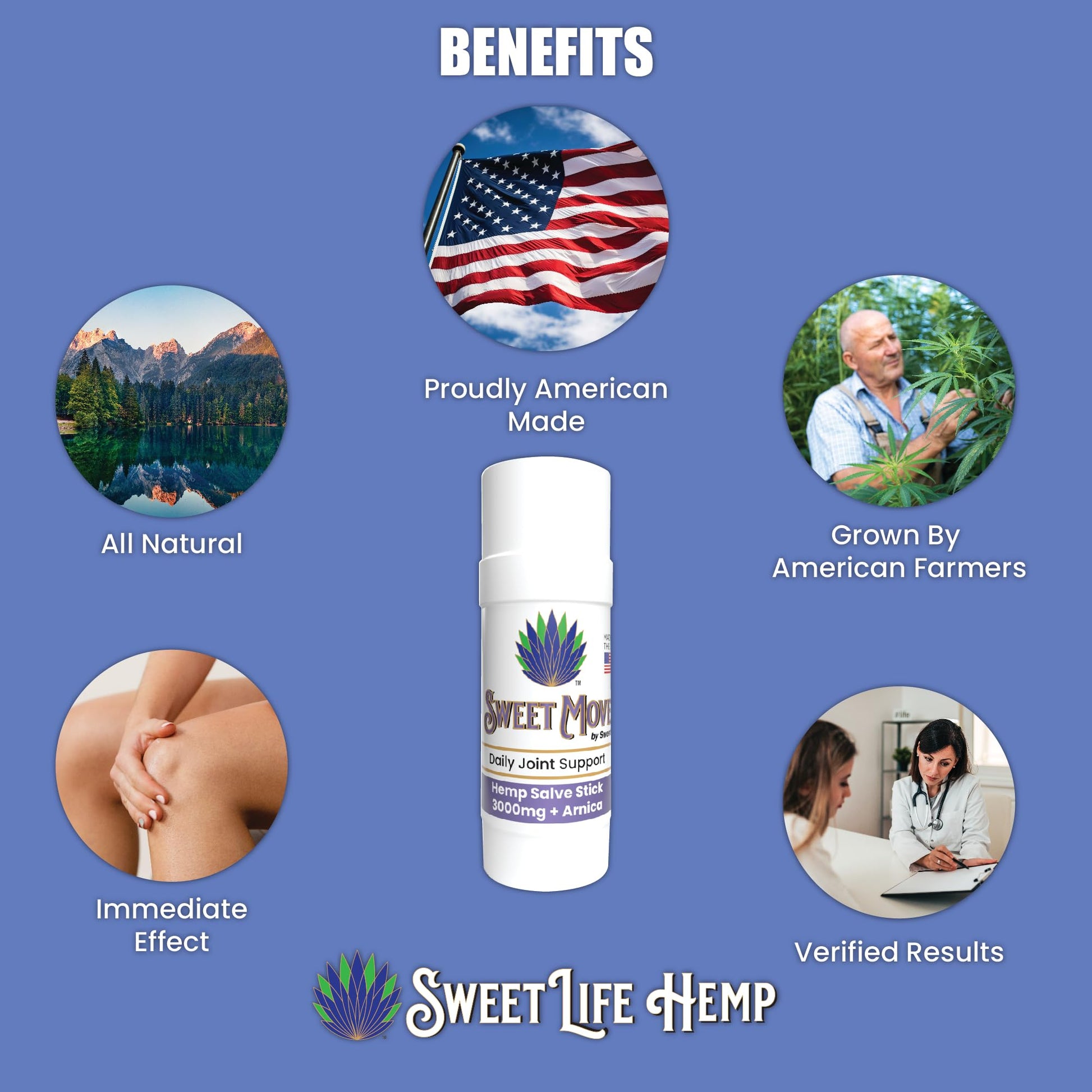 Sweet Life | Hemp Salve Stick | 3000mg | Organic Botanical Balm | Twist-Up Applicator | Small Business | Muscle & Joint Comfort Sweet LifeAu supplements
