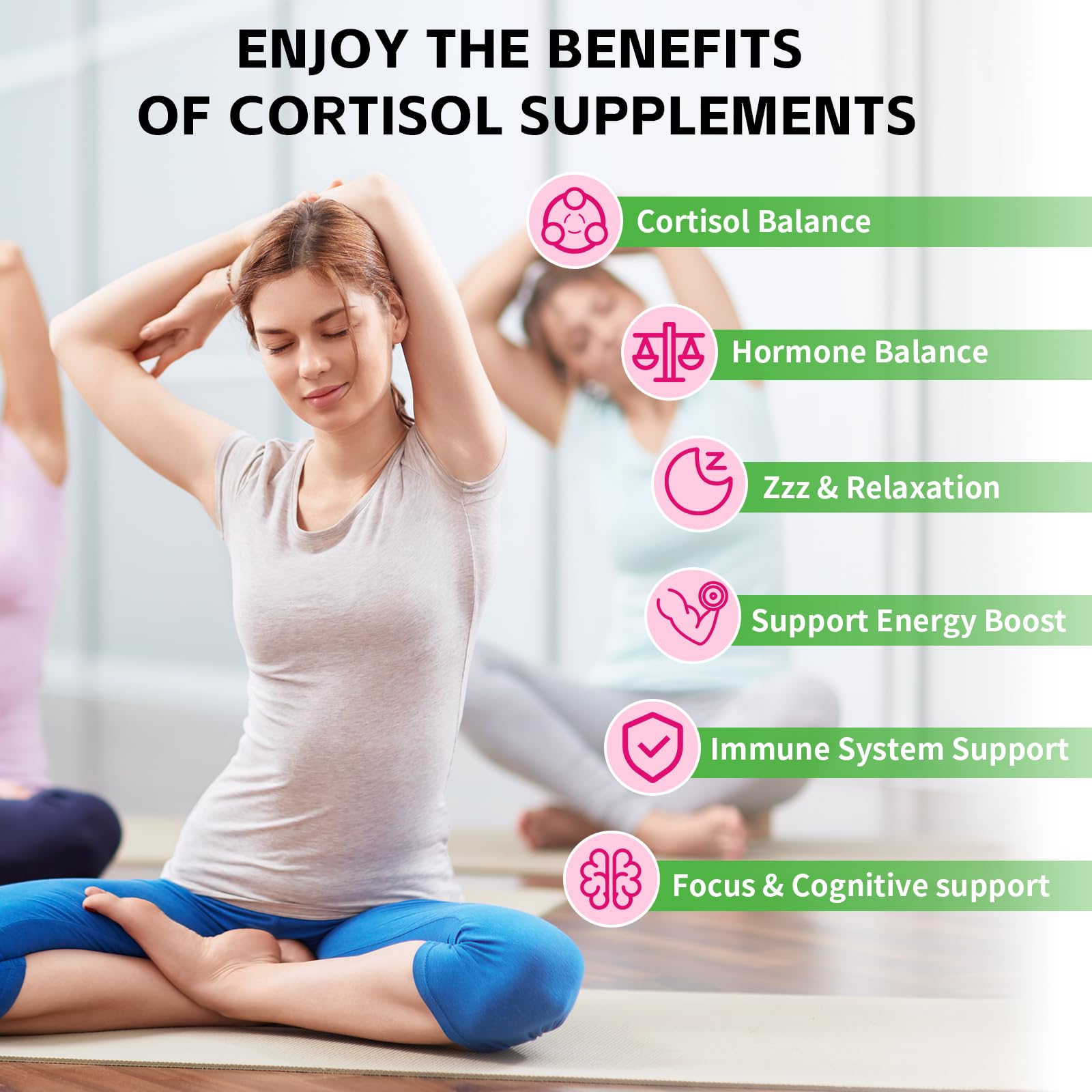 YXSW Cortisol Supplements Gummies for Women Sugar-Free Cortisol Gummies with Magnesium Glycinate Ashwagandha Rhodiola Rose for Relaxation, Focus, Zzz Support, Raspberry Flavor, 60 Count YXSWAu supplements