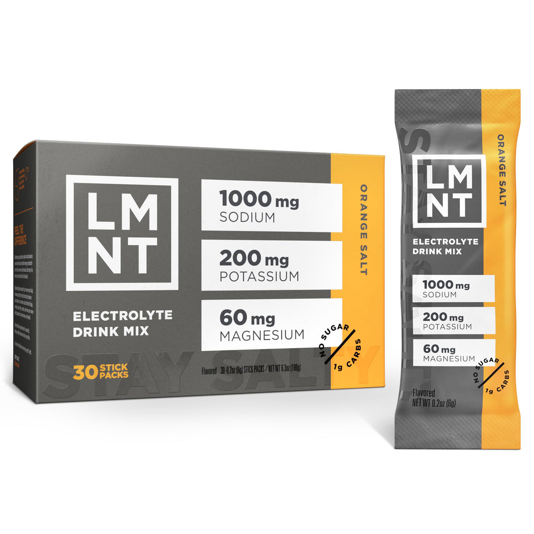 LMNT Zero Sugar Electrolytes - Orange Salt | Drink Mix | 30-Count Drink LMNTUS supplements