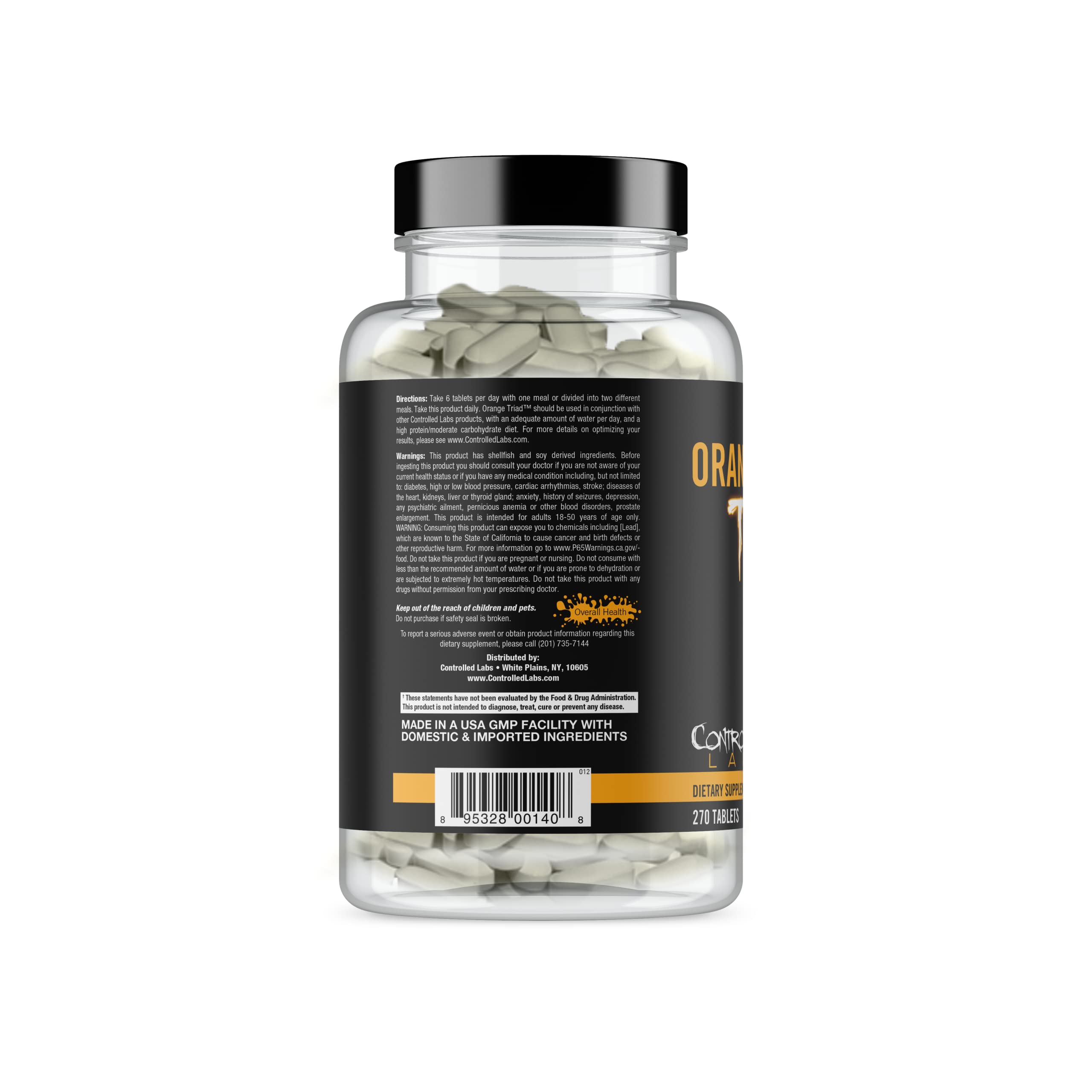 CONTROLLED LABS Orange Triad Daily Multivitamin, Iron Free Sports Supplement for Workout, Digestion, Immune, and Joints, 45 serv - Tablets (270 Count (Pack of 1)) CONTROLLED LABSAu supplements