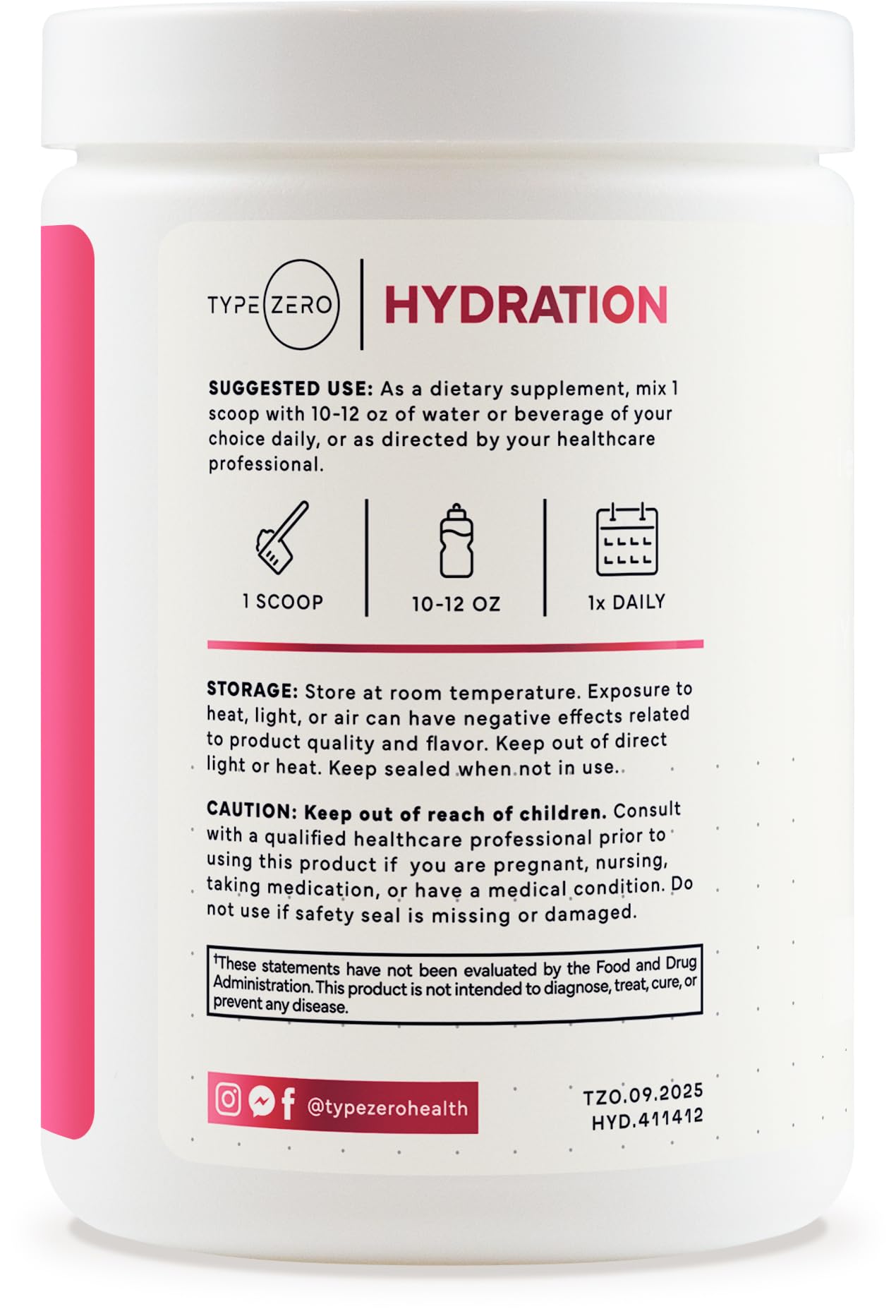 Type Zero Clean Electrolytes Hydration Powder Drink Mix + 14 Essential Vitamins & Minerals - Sugar Free, Zero Artificial Ingredients - Watermelon Flavor, 50 Servings Type ZeroUS supplements