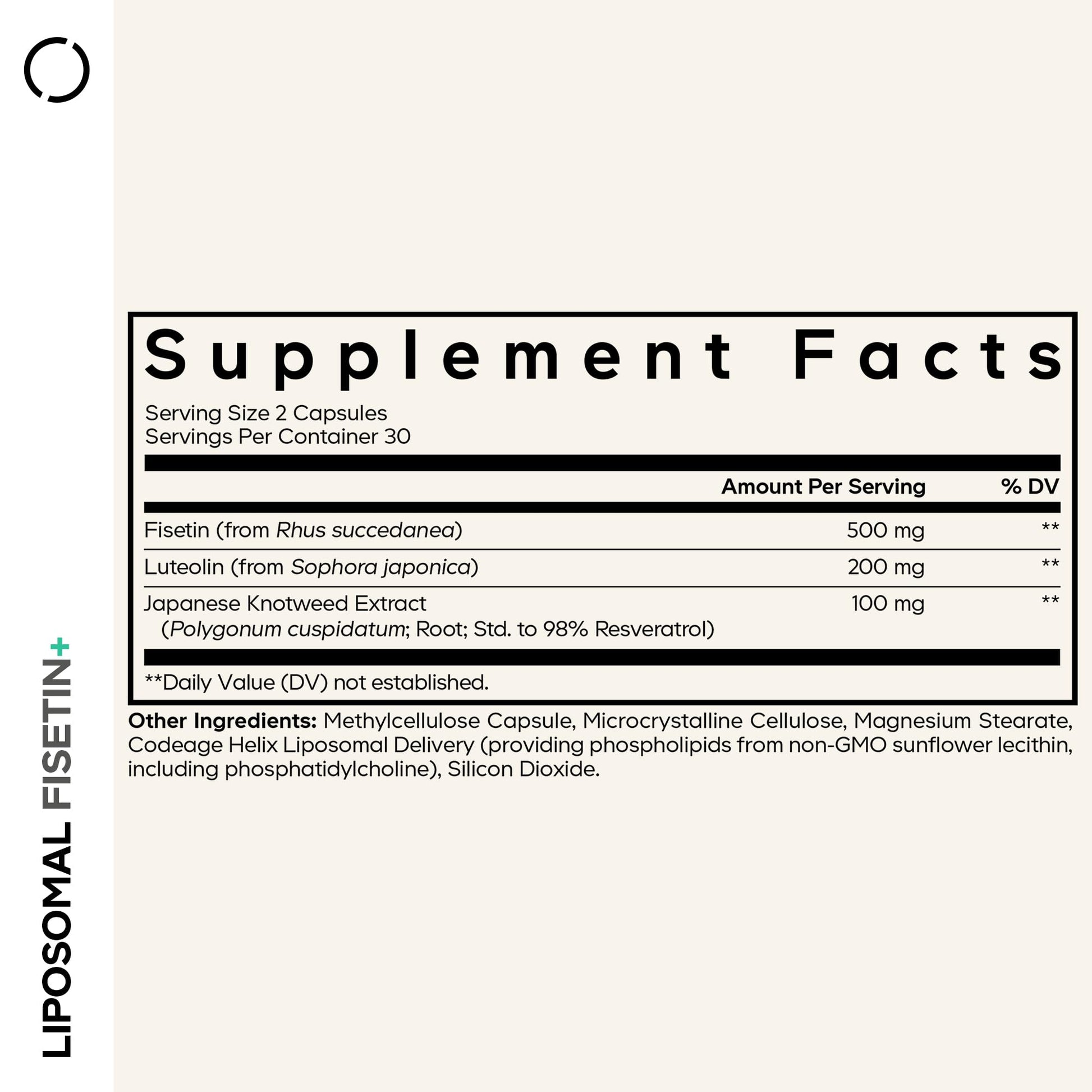 Codeage Liposomal Fisetin Supplement - Fisetin 500 mg - Resveratrol from Japanese Knotweed Extract Polyphenol, Luteolin Sophora Japonica Flavonoid, Liposomal Delivery - Vegan, Non-GMO - 60 Capsules CodeageAu supplements