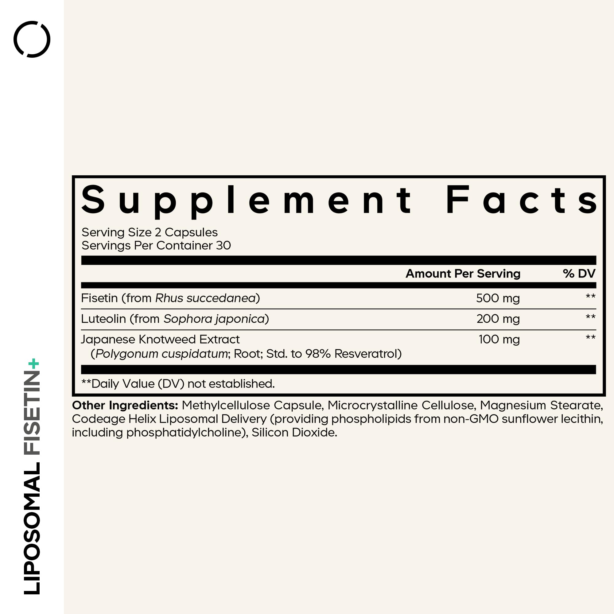 Codeage Liposomal Fisetin Supplement - Fisetin 500 mg - Resveratrol from Japanese Knotweed Extract Polyphenol, Luteolin Sophora Japonica Flavonoid, Liposomal Delivery - Vegan, Non-GMO - 60 Capsules CodeageAu supplements