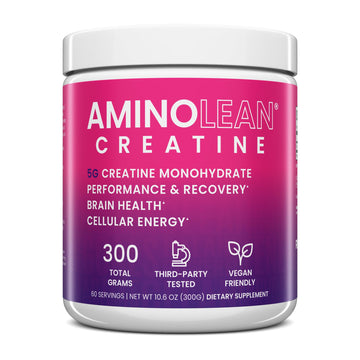 AminoLean Creatine for Women and Men, Pure Micronized Creatine Monohydrate Powder Supplement for Muscle Toning, Mood Support, Energy Boost, and Brain Health, 300g RSP NUTRITIONAu supplements