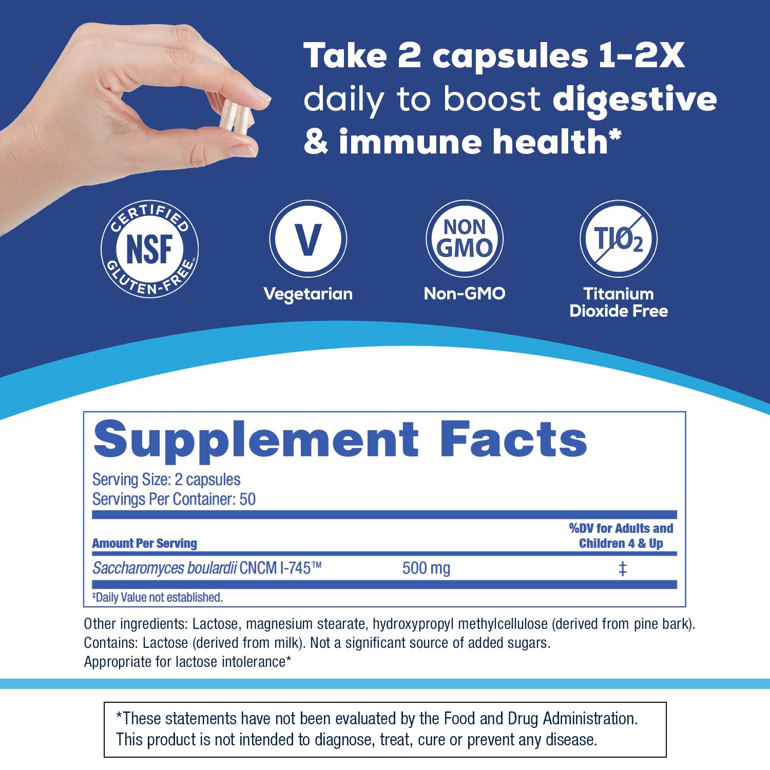 Florastor Probiotics for Digestive and Immune Health, 100 Capsules, Probiotics for Women & Men, Helps Flush Out Bad Bacteria, Boosts The Good with Our Unique Strain Saccharomyces Boulardii FlorastorAu supplements