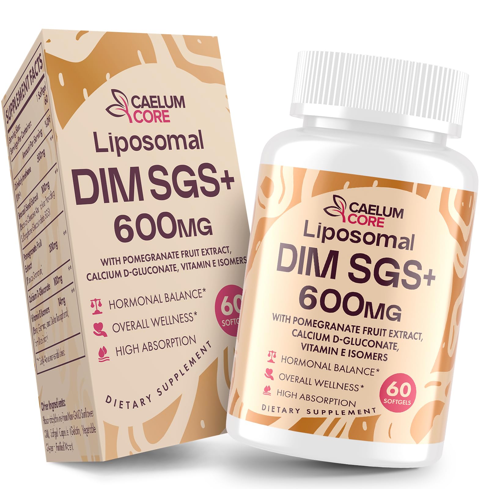 CEALMU CORE Liposomal DIM SGS Supplement - Estrogen Supplements for Women & Men Contains Sulforaphane Glucosinolate, Vitamin E, Pomegranate Fruit - Support Detox and Antioxidant (1 Pack) CEALMU COREAu supplements