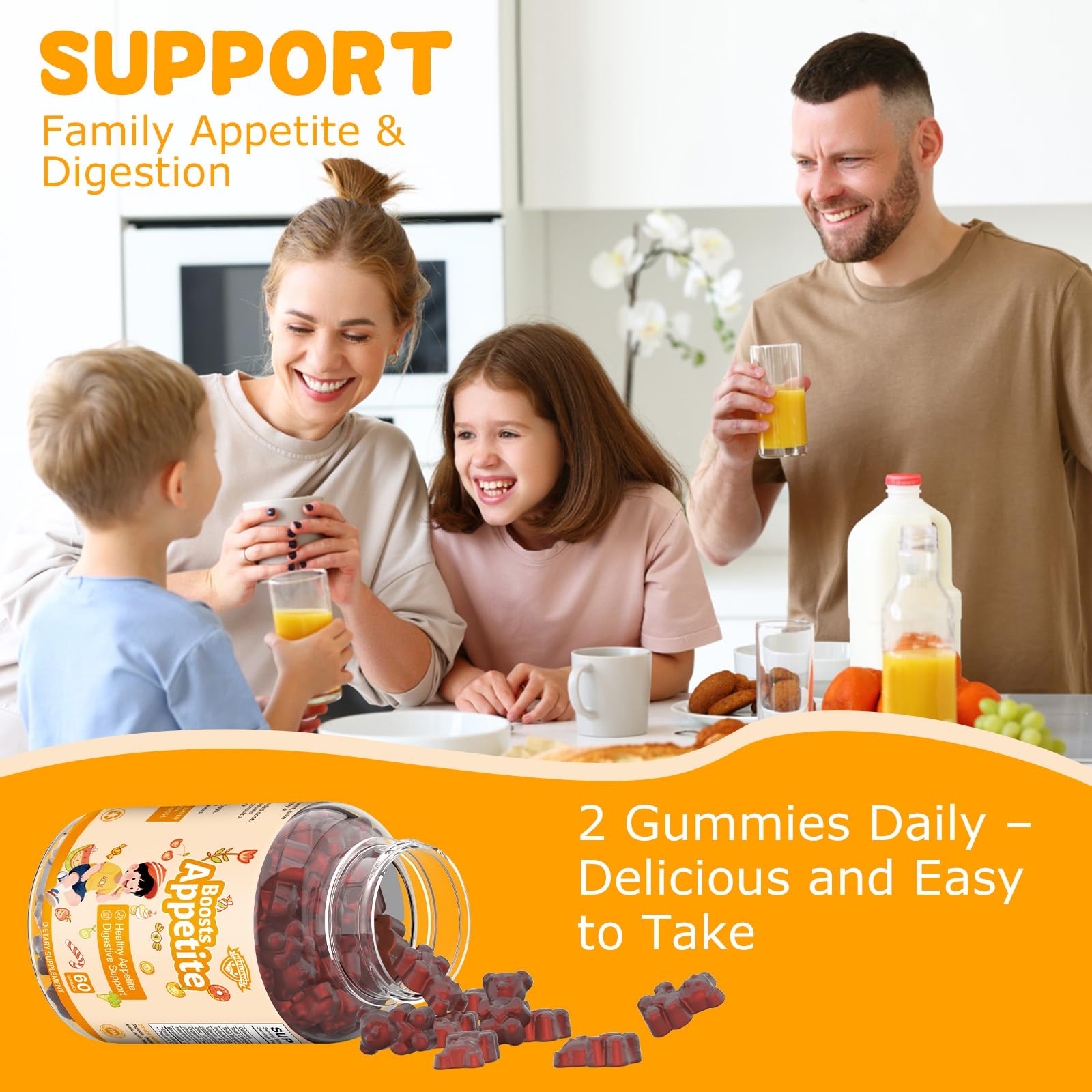 Appetite Booster Gummies for Kids Adults – Natural Blend of Hawthorn Zinc Carrot Supports Digestion Helps Increase Appetite, Promotes Healthy Eating Habits for Picky Eaters (Mixed Fruit Flavor) HeallianceAu supplements