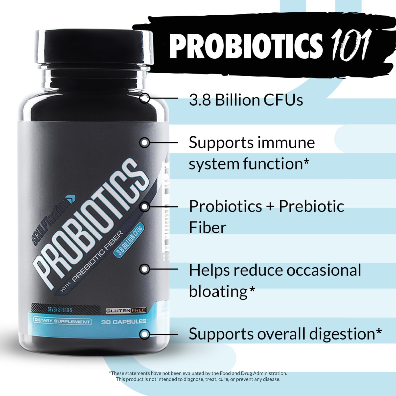 Sculpt Nation by V Shred Premium Probiotics - Digestive & Gut Health Support - Helps with Occasional Constipation, Gas and Bloating - 30-Day Supply Sculpt NationAu supplements