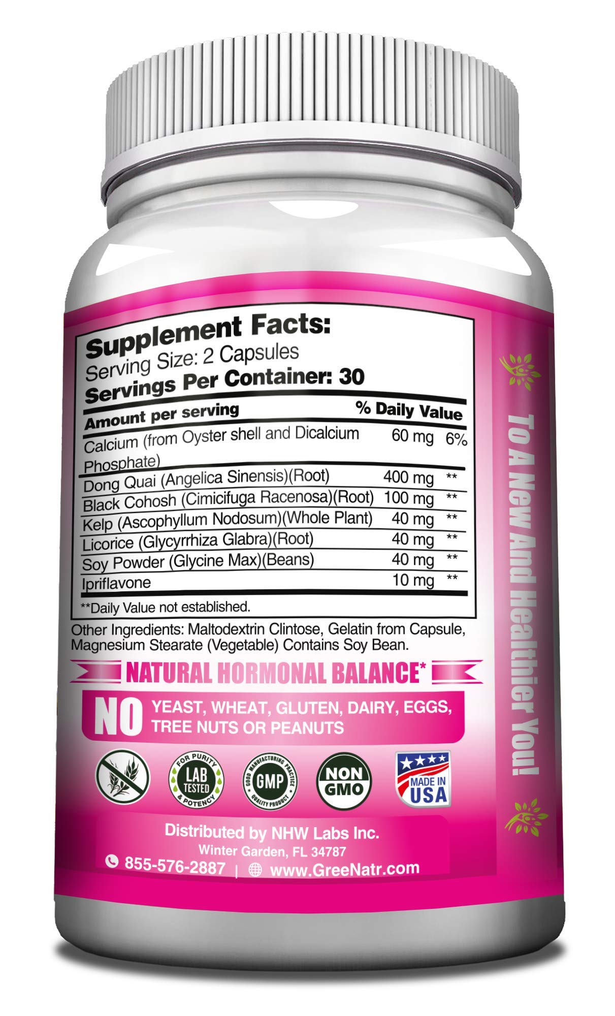 GreeNatr Menopause Supplements for Women - Perimenopause Supplements Women with Dong Quai & Black Cohosh for Menopause Hot Flashes - Menopause Support for Sleep Quality & Hormone Balance - 60 Caps GreeNatrAu supplements