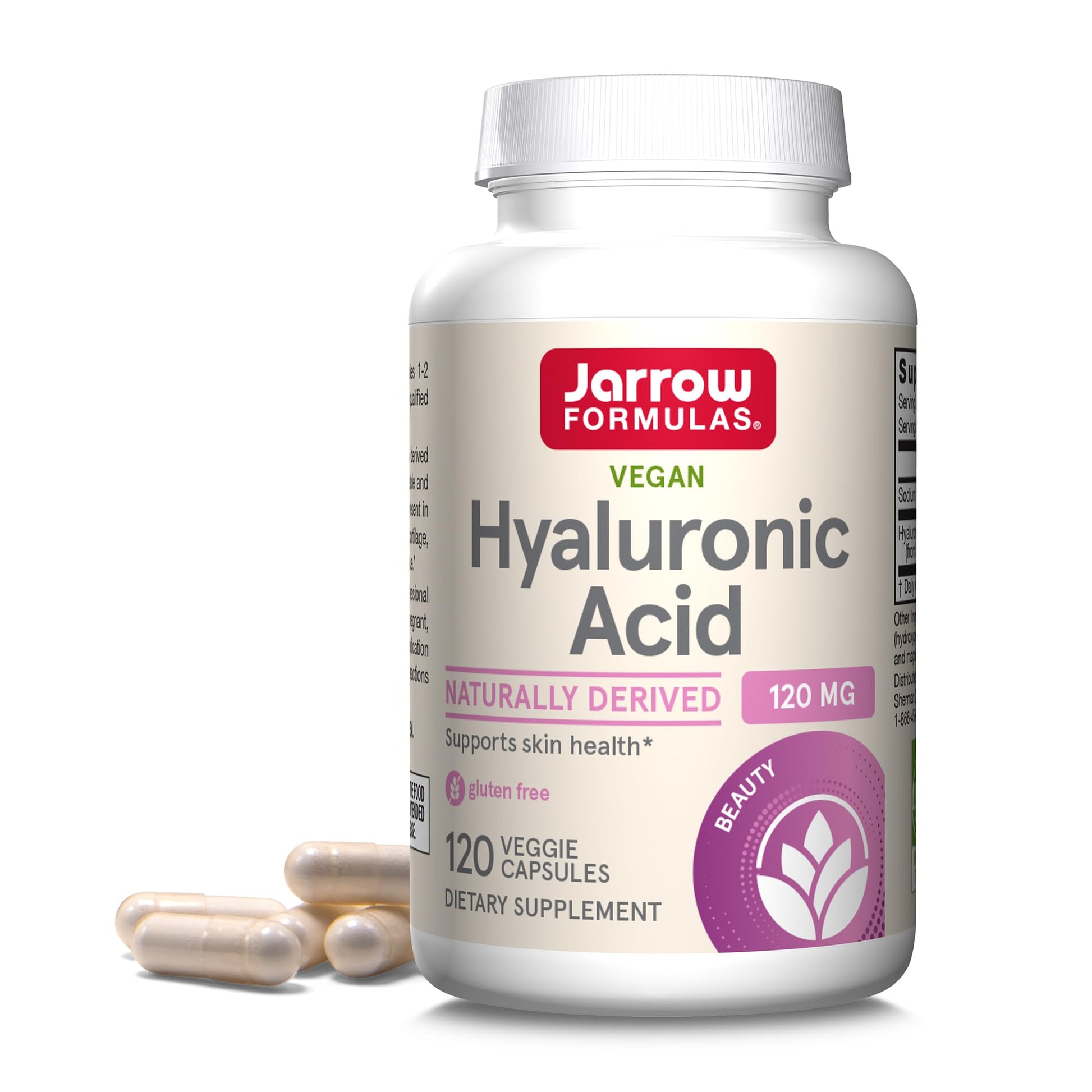 Jarrow Formulas® Hyaluronic Acid 120 mg, Dietary Supplement, Skin Health Support, 120 Veggie Capsules, Up to 60 Day Supply Jarrow FormulasAu supplements