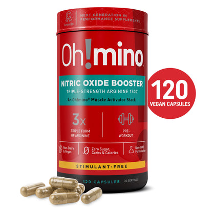 Oh!mino Nitric Oxide Supplement Activator Booster, Triple Strength L-Arginine for Energy Oh!minoUS supplements