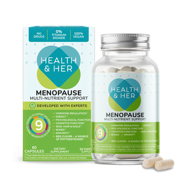 Health & Her Menopause Supplements for Women - Multi-Nutrient Support, Menopause Vitamins for Energy, Bones, Muscles, Skin & Hair, Vegan, Gluten-Free, Non GMO (60ct - 1 Month) Health and HerAu supplements