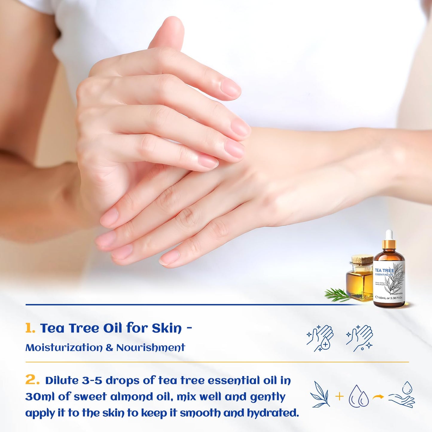 HIQILI Tea Tree Essential Oil (100 ML), 100% Pure for Toenail Fungus, Hair Damage HIQILIUS supplements