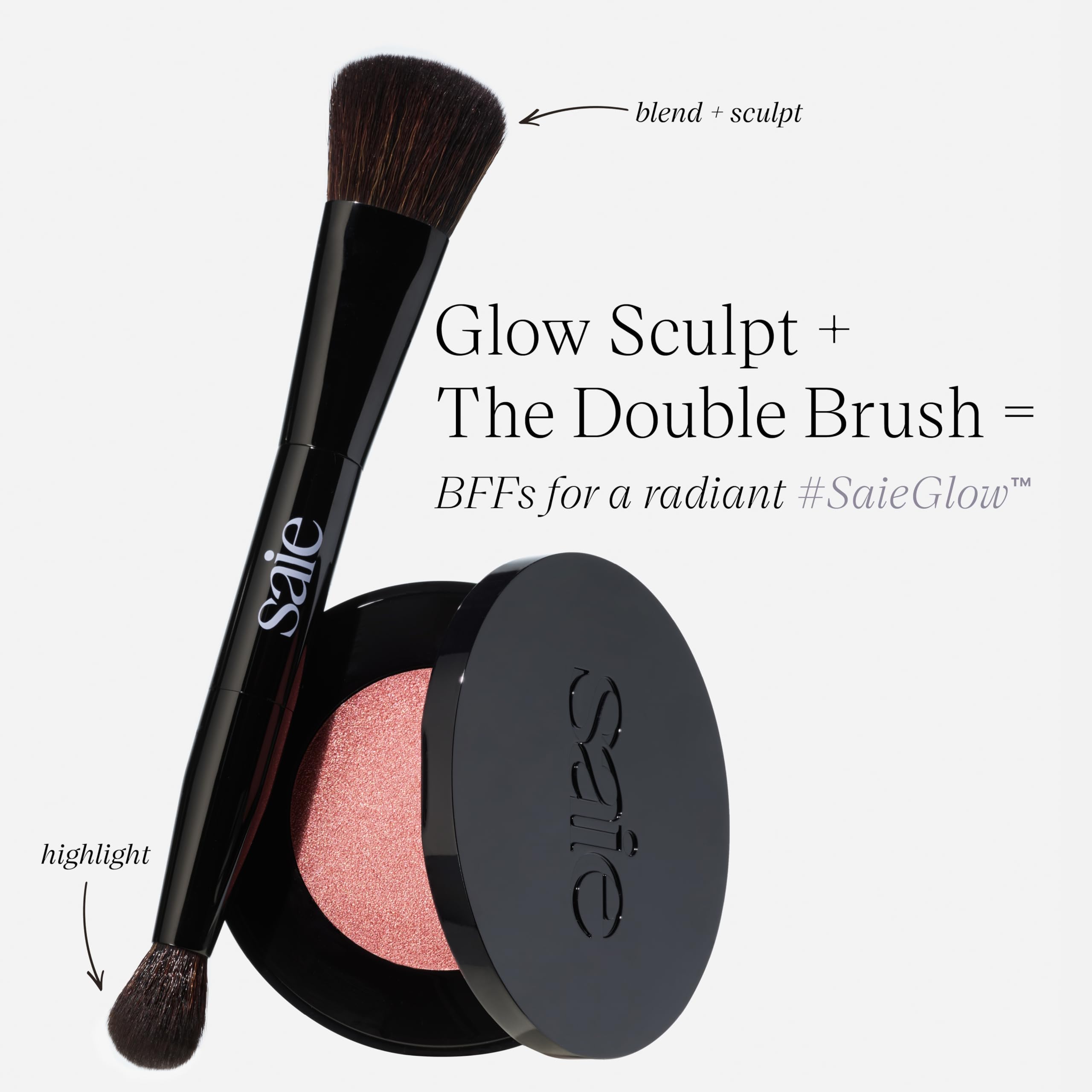 Saie Glow Sculpt Multi-Use Highlighter + Cream Blush - Lightweight Highlighter Makeup with Hyaluronic Acid + Micropearl for Radiant, Glowing Skin - Mauveglow (.02 oz) SaieAu supplements