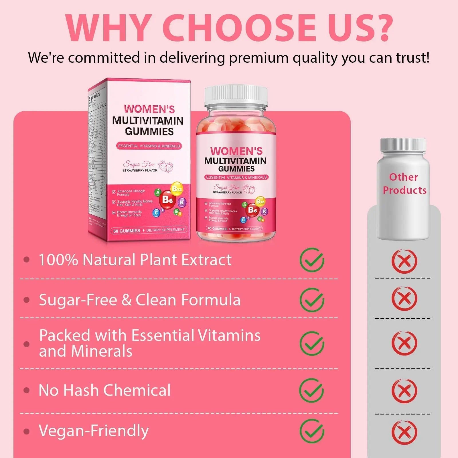 Women's Multivitamin Gummy, Vitamins A, C, D, E, K, B6, and B12 Womens Daily Multivitamin Gummy for Hair,Skin & Nails, Immune Energy FrovetaniAu supplements